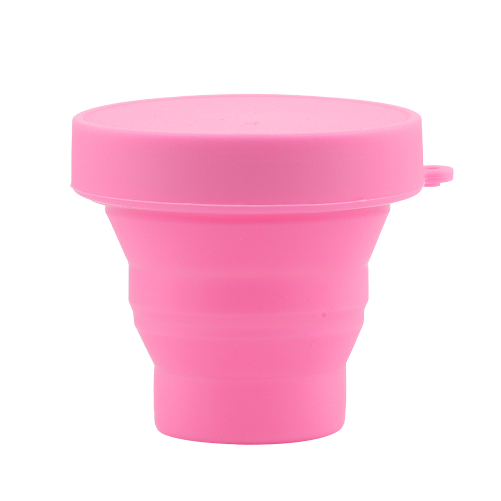 Zusammenklappbarer, Teleskopierbarer Silikonbecher Für Reisen, Camping Und Outdoor-aktivitäten, Wiederverwendbarer Rosa Becher, Leichter, Einziehbarer Becher, Wanderzubehör, 1 Stück.