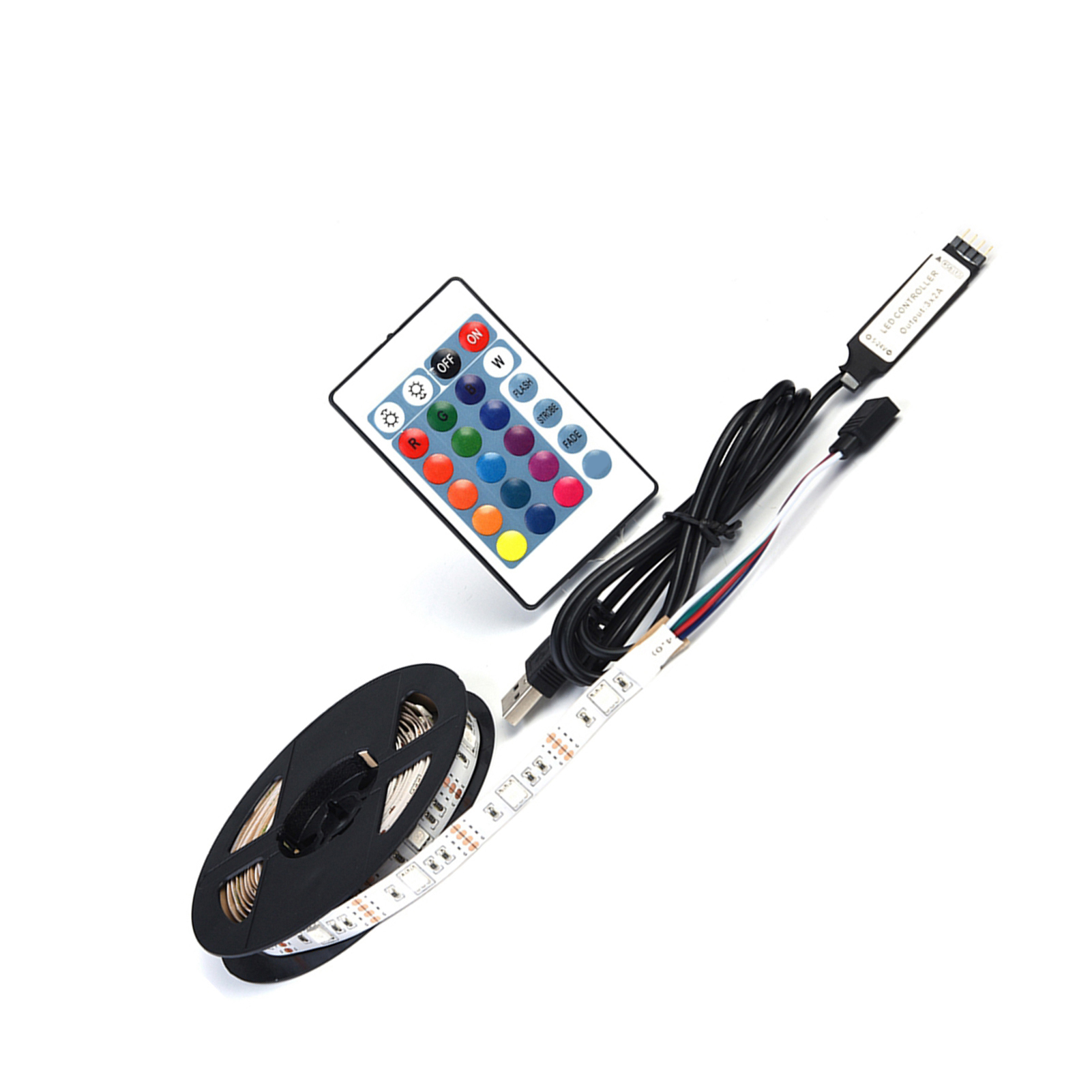 2 M Langer, Flexibler Led-streifen (60 Leds, 5050 Rgb), 5 V Usb-anschluss, Für Tv-hintergrundbeleuchtung, Mehrfarbige Dekorationsbeleuchtung