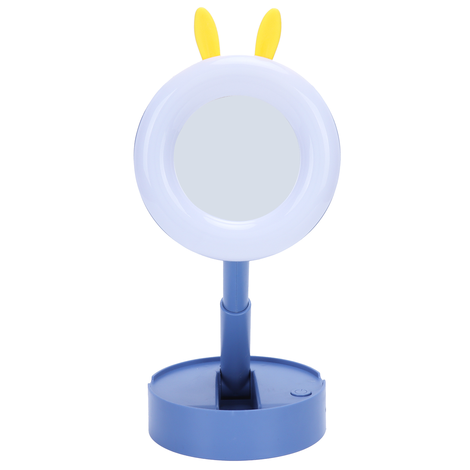Tragbarer Led-schminkspiegel Für Mädchen, Tischspiegellampe Mit Cartoon-motiv, Blau, Leuchtendes Kosmetikgeschenk