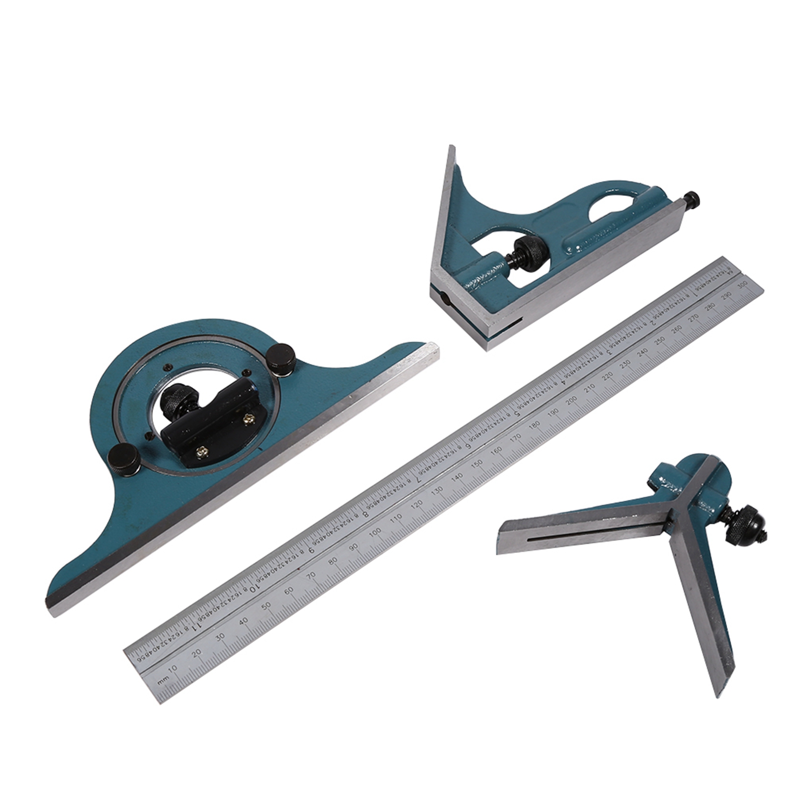 Set Mit 1 Universellem 180°-kombinationswinkelmesser Aus Edelstahl, Winkelmesser, Präzises Messwerkzeug Für Holzbearbeitung Und Heimwerkerprojekte
