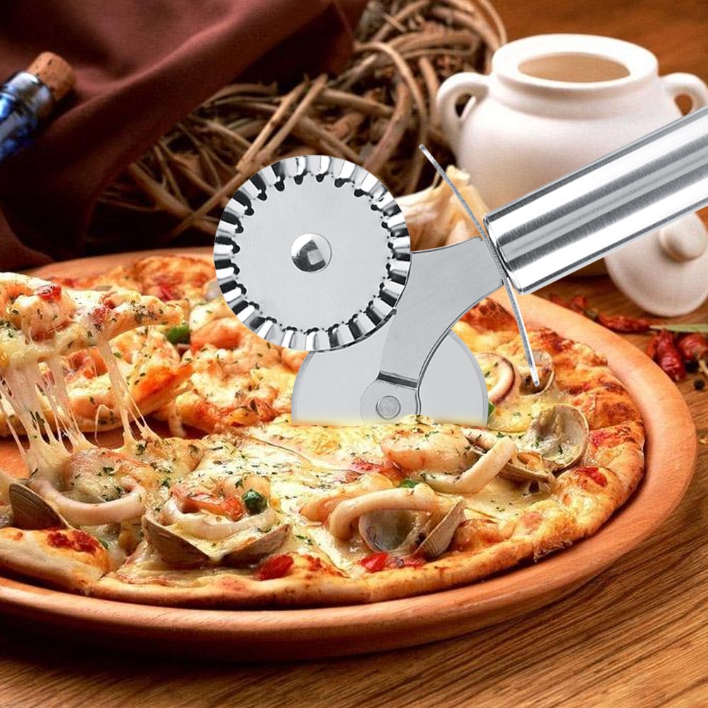 Pizzaschneider Aus Edelstahl, Küchenrad Mit Sicherheitsklinge, Multifunktionales Kuchenmesser, Professionelles Gebäckwerkzeug