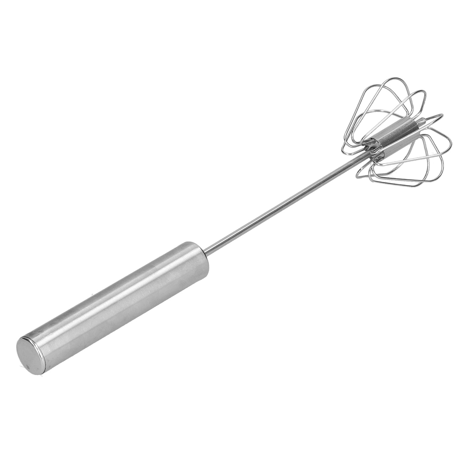 Halbautomatischer Manueller Schneebesen Aus Edelstahl, Kompakter Küchenmixer, 25 Cm, Praktisches Utensil Für Omeletts Und Gebäck.