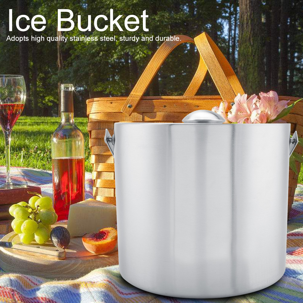Doppelwandiger Eisbehälter Aus Edelstahl Mit Deckel Für Hochzeiten Und Partys (3 L)