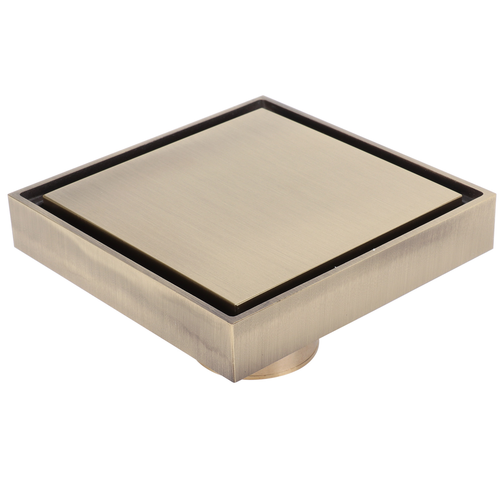 Bodenablaufrost 10x10 Cm, Antik-kupfer, Geruchsdichter Siphon Für Küche, Bad, Hotel, Geruchsloser Ablauf Aus Gealtertem Messing