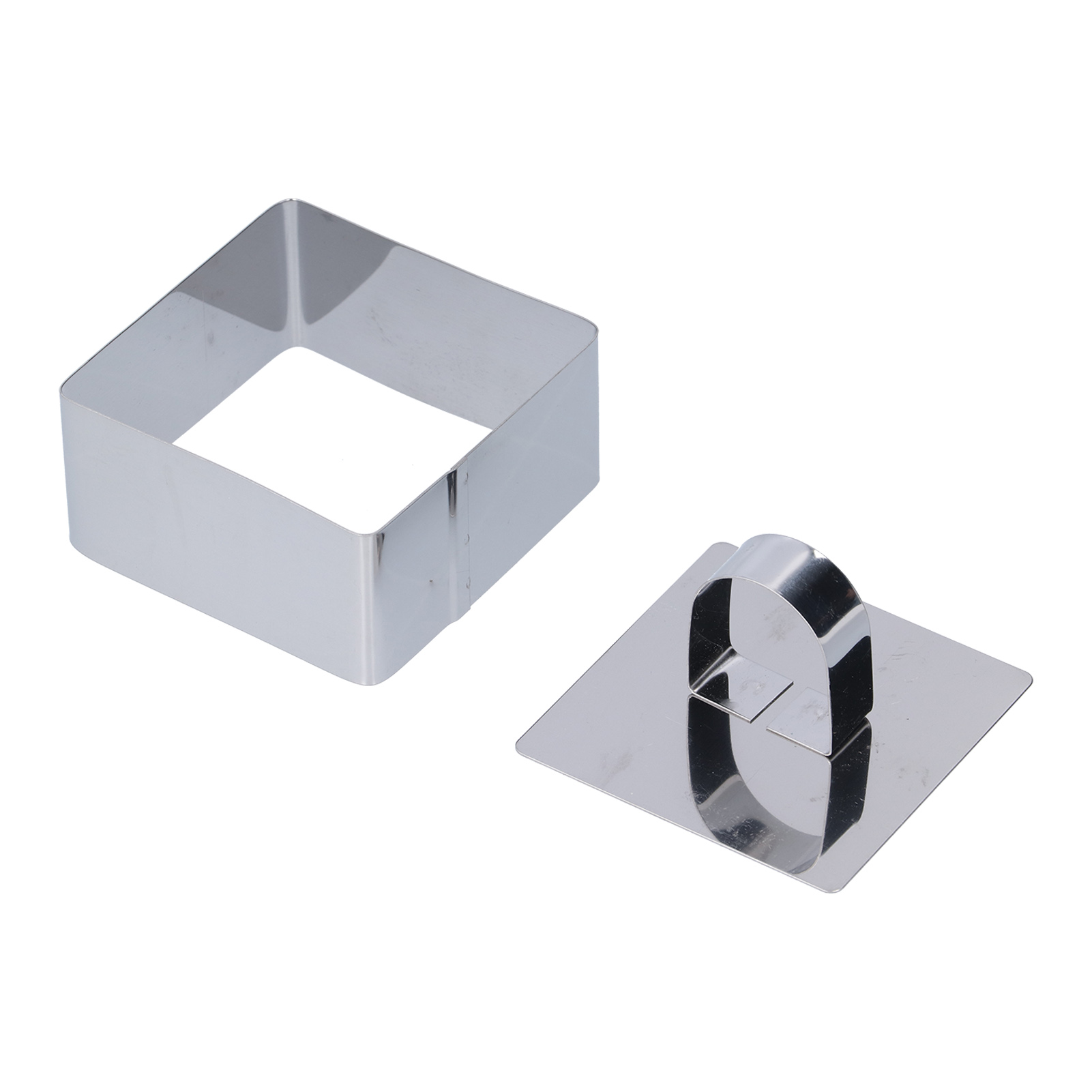 Runde Edelstahl-entremetform, Dessertausstecher Für Salate Und Gebäck, Backwerkzeug, 4 X 8 Cm Quadratisch