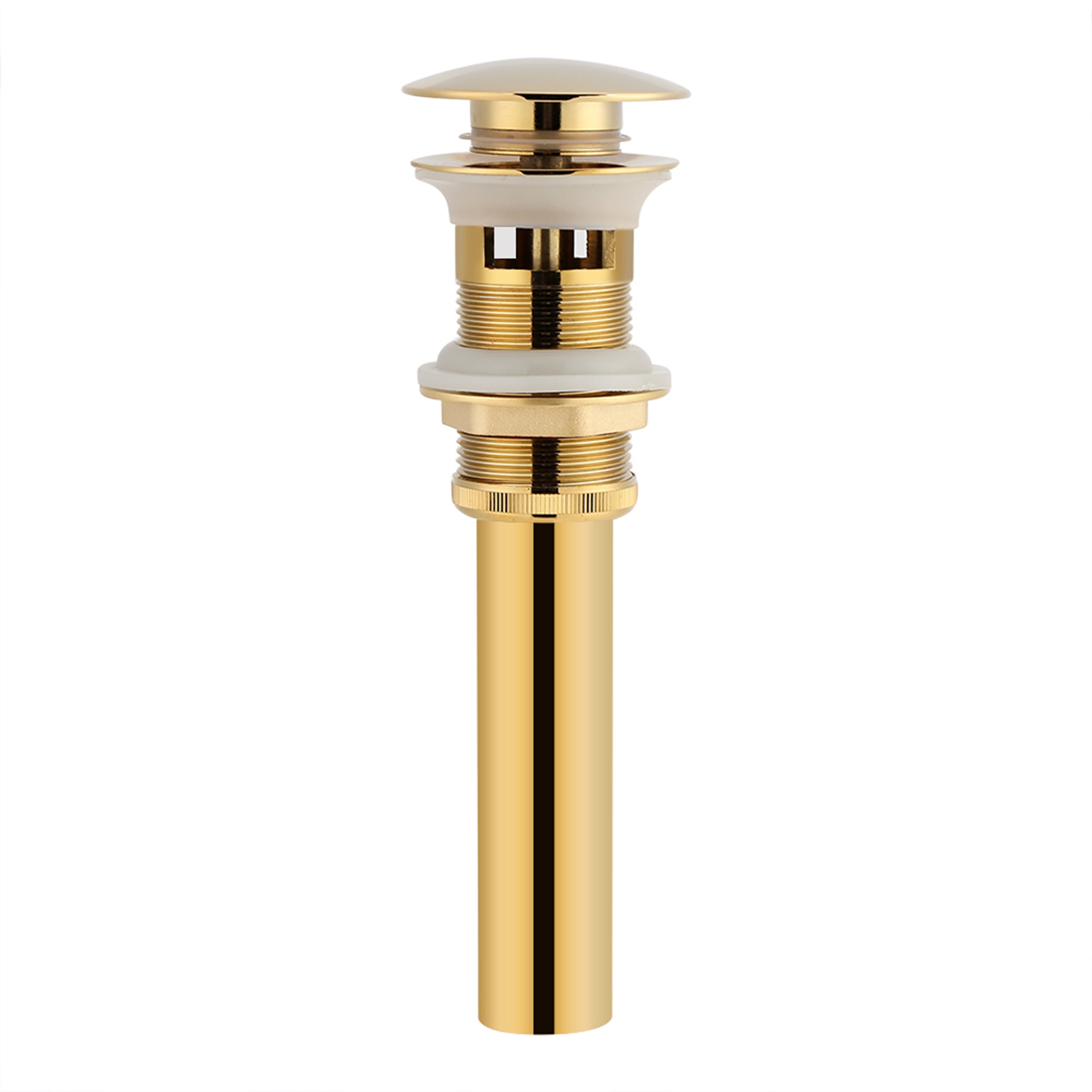 Ablaufgarnitur Aus Massivem Messing Mit Klick-klack-mechanismus Für Waschbecken Und Spülbecken, Abfluss Mit Überlauf, Goldfarben, Armaturen Für Bad Und Küche.
