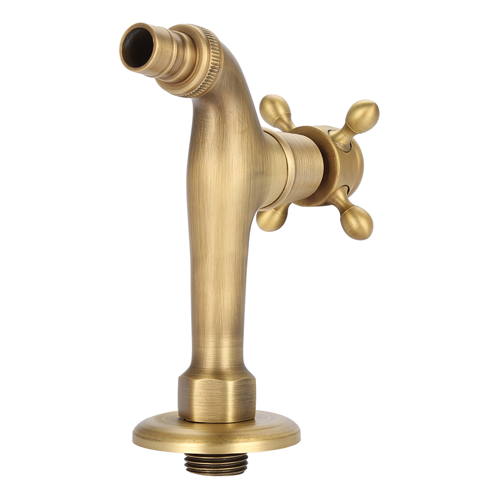 Vintage-wandarmatur Aus Massivem Messing, Einhebelmischer Für Waschmaschine, Langer Wasserhahn, Antik-finish, Wandmontage.