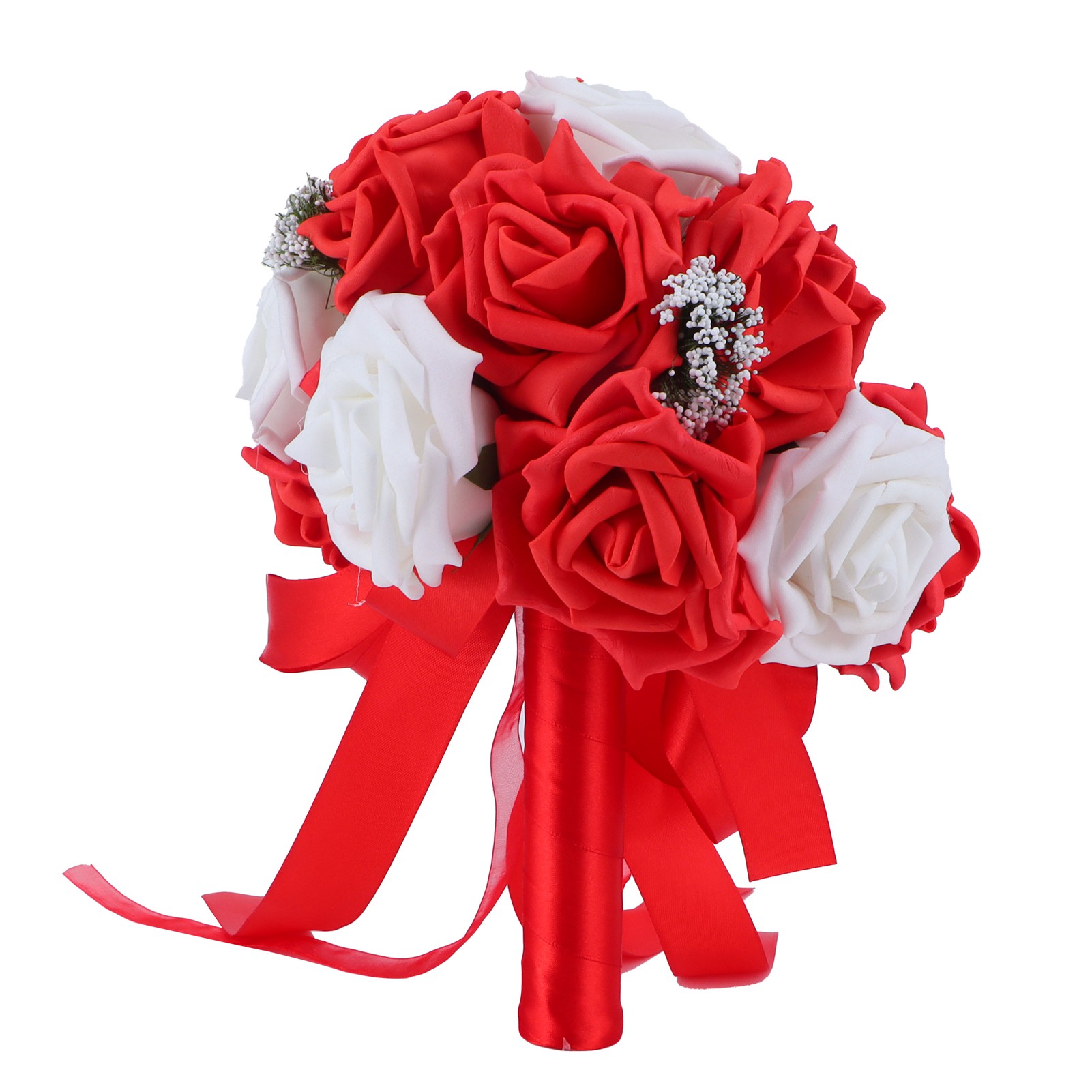 Hellroter Brautstrauß Aus Künstlichen Pe-blumen, Arrangement Für Hochzeitsdekoration, Büro, Zuhause, Zeremonie, Party, Tischdekoration, 1 Stück.