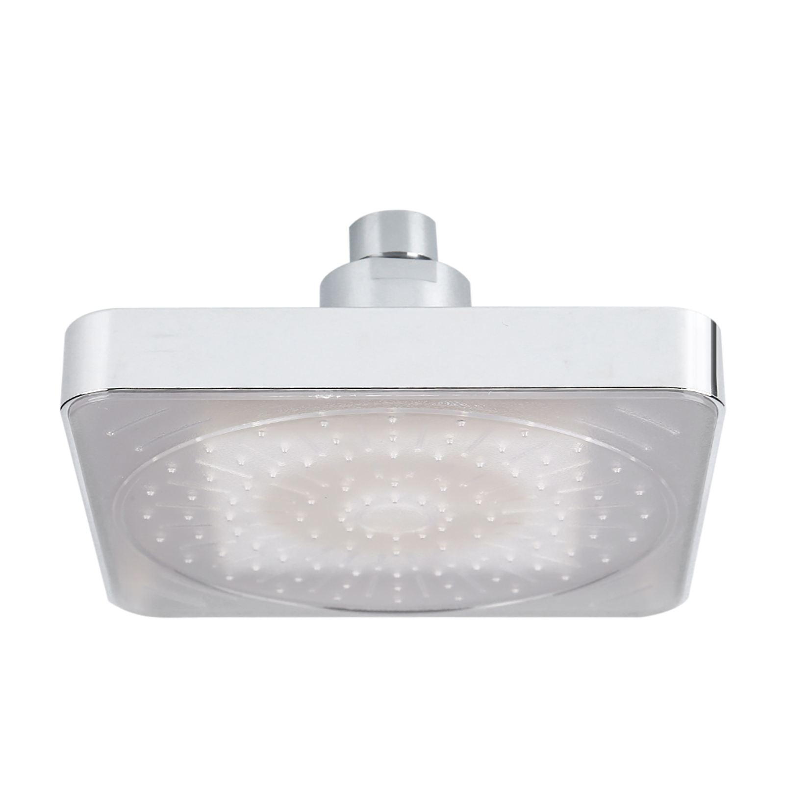 Quadratische Deckendusche Mit 15 Cm Led-leuchtmittel, 3 Lichtmodi, Verchromter Wandduschkopf Für Moderne Badezimmer, Regeneffekt.