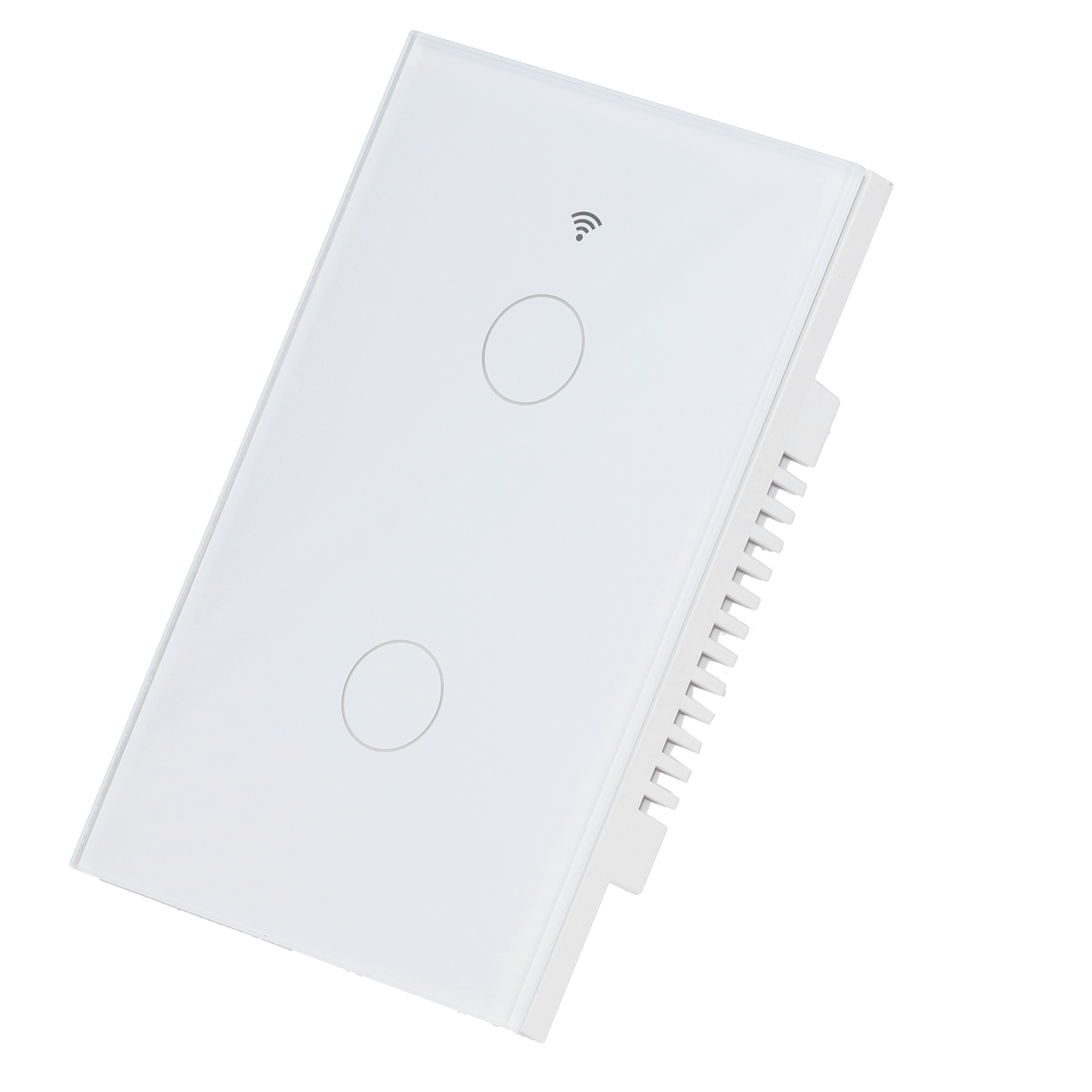 Tuya Zigbee 2-tasten-touch-wandschalter (usa), Sprachkompatibel, Fernbedienung, Weiß, Ac 100–240 V