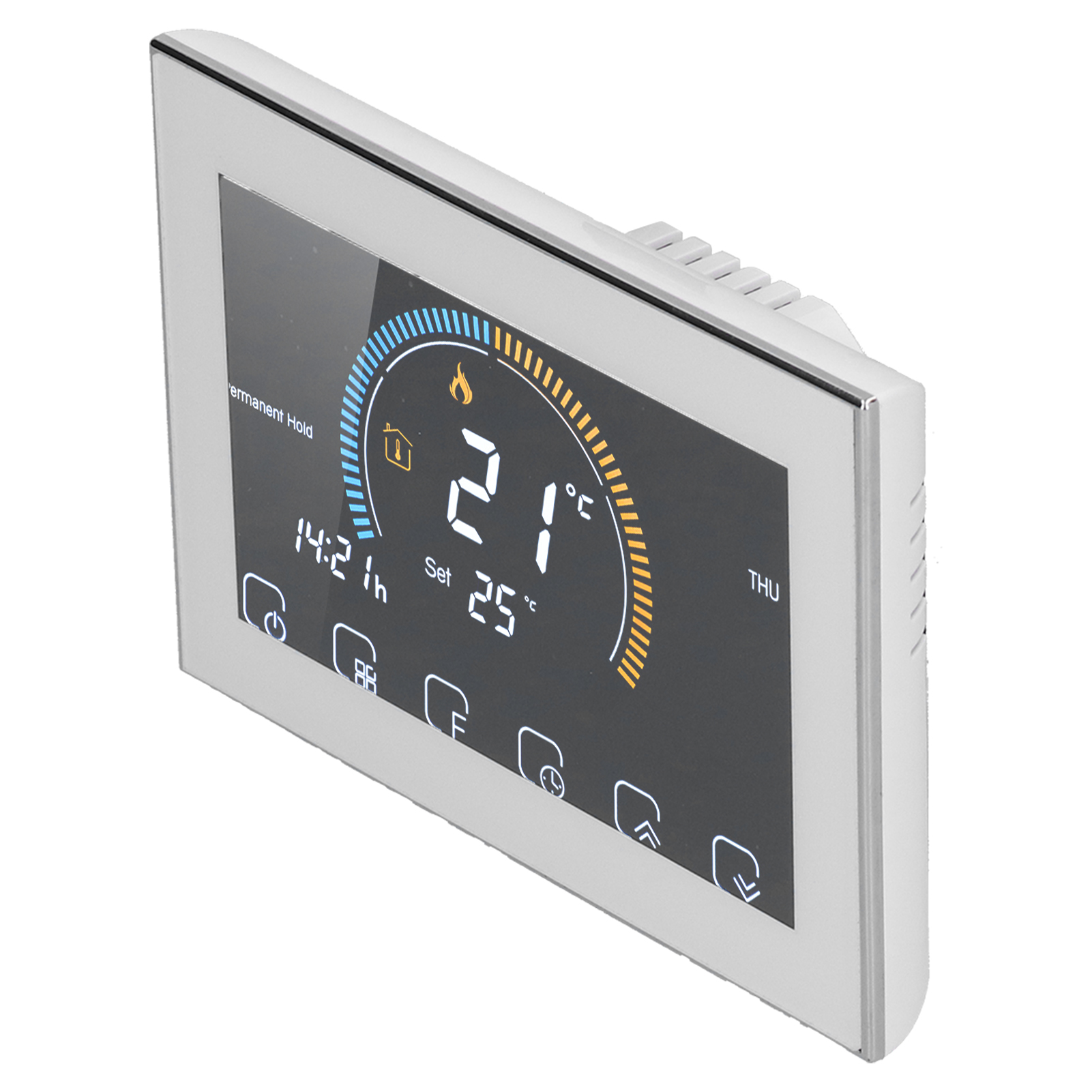 Intelligenter Heimthermostat Mit Hintergrundbeleuchtetem Lcd-bildschirm, Temperaturregler Für Wasser, Gas, Wechselstrom 95-240v (bht8000gc, Weiß)