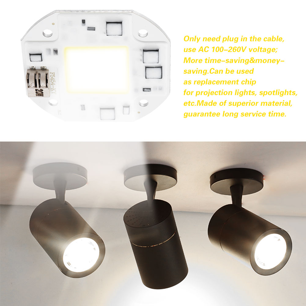 20w 6000k Ac 100-260v Led-flutlicht, Cob-chip Für Öffentliche Beleuchtung, Heller Außenstrahler, Hocheffiziente Lichtquelle, Kaltweiß, Direkter Ersatz.