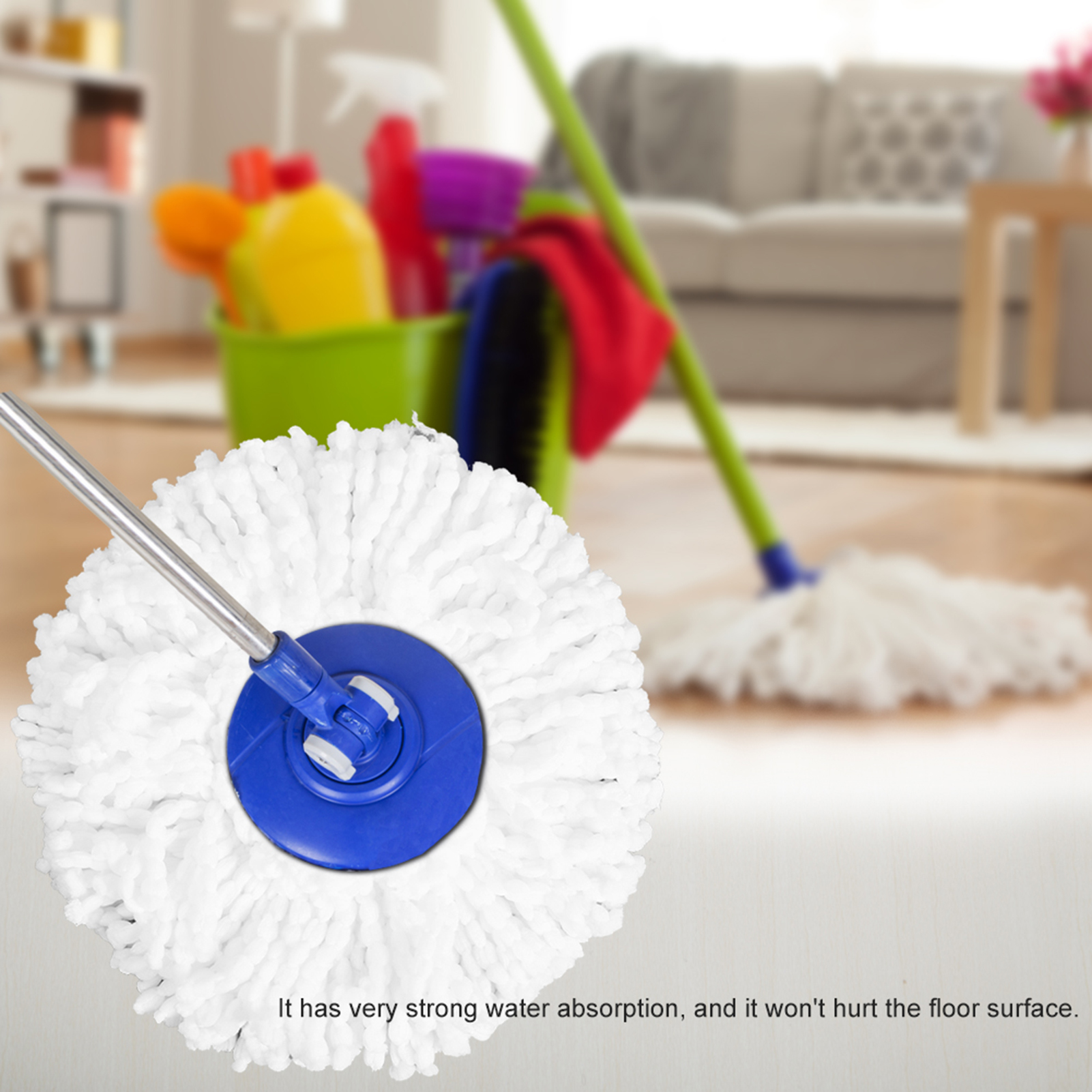Ersatzkopf Für 360° Drehbaren Mikrofaser-wischmopp, Weiß, Magic Cleaning, Bodenbezug, 1 Stück