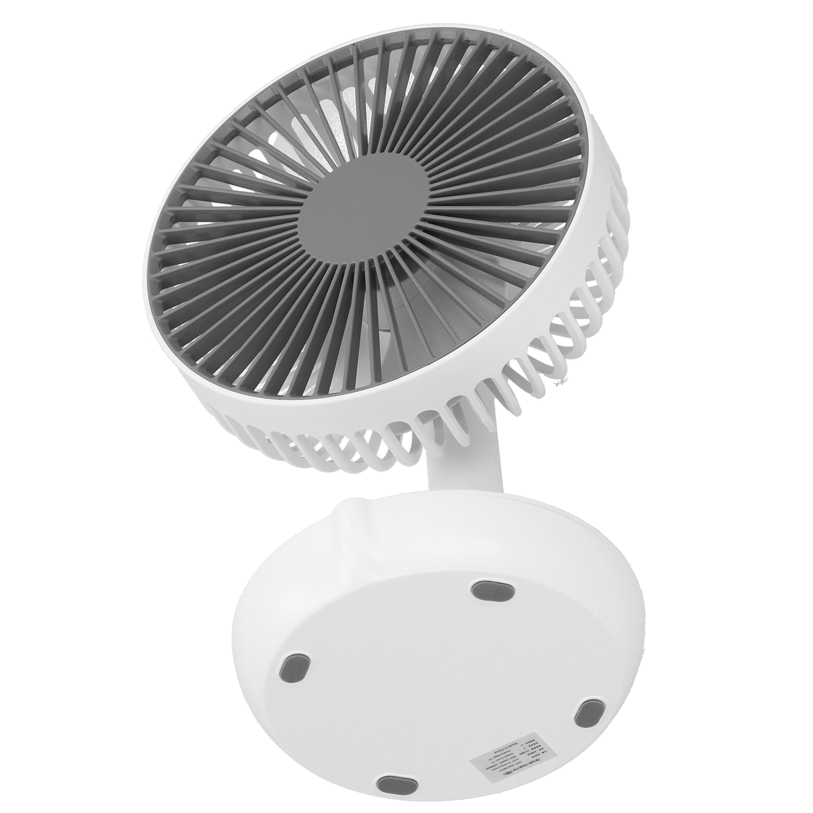 Leiser, Praktischer, Wiederaufladbarer Usb-tischventilator Mit Oszillation Für Zuhause Und Schule, Weiß