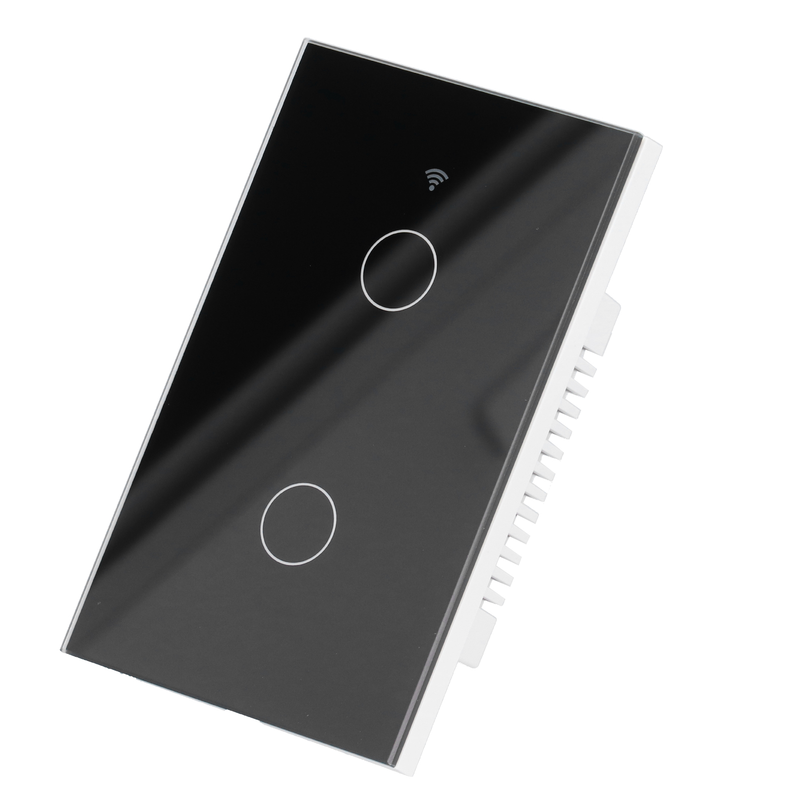 Tuya Zigbee 2-tasten-touch-wandschalter, Sprachsteuerung Für Lichtdimmer, Schwarz, Usa-kompatibel, 100–240 V, Kabellos