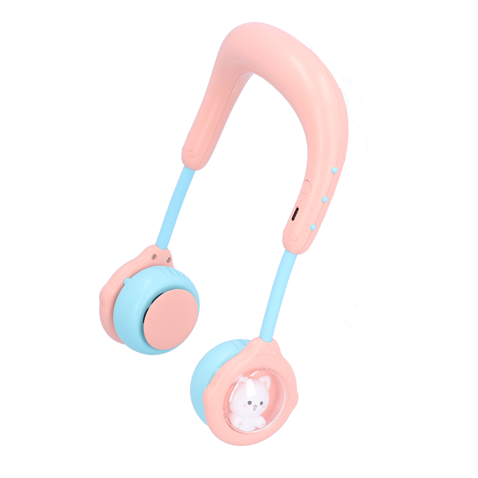 Tragbarer Hängeventilator Für Kinder, Mini-usb-wiederaufladbarer Elektroventilator, Rosa, Für Zuhause, Outdoor Und Sport