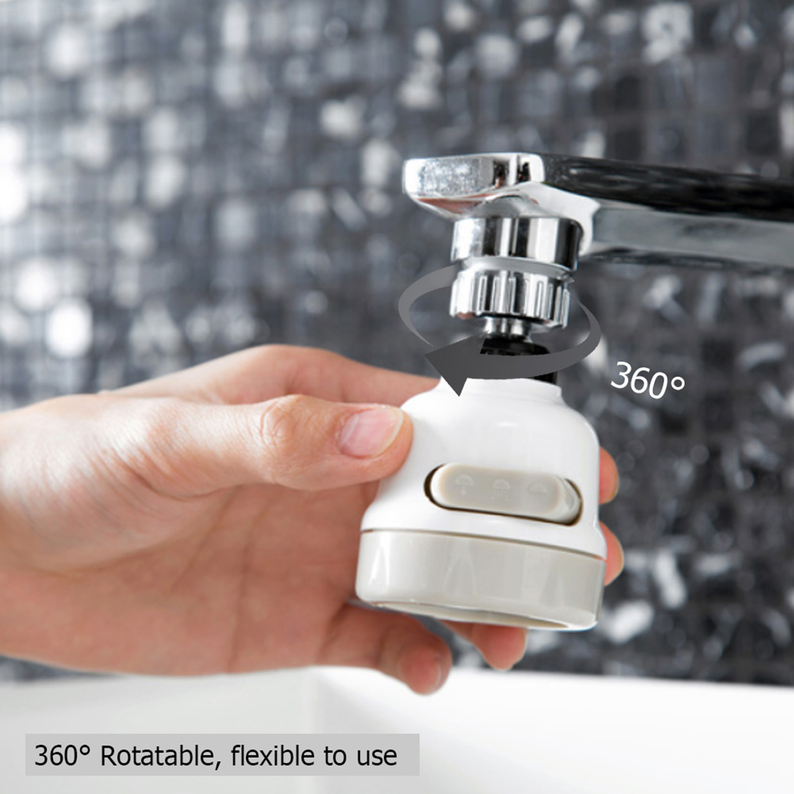 Küchenarmatur Mit 360°-schwenkfunktion, Handbrause Mit Spritzschutzfilter, 3 Einstellbare Modi, Drehbarer Auslauf Für Spülbecken.