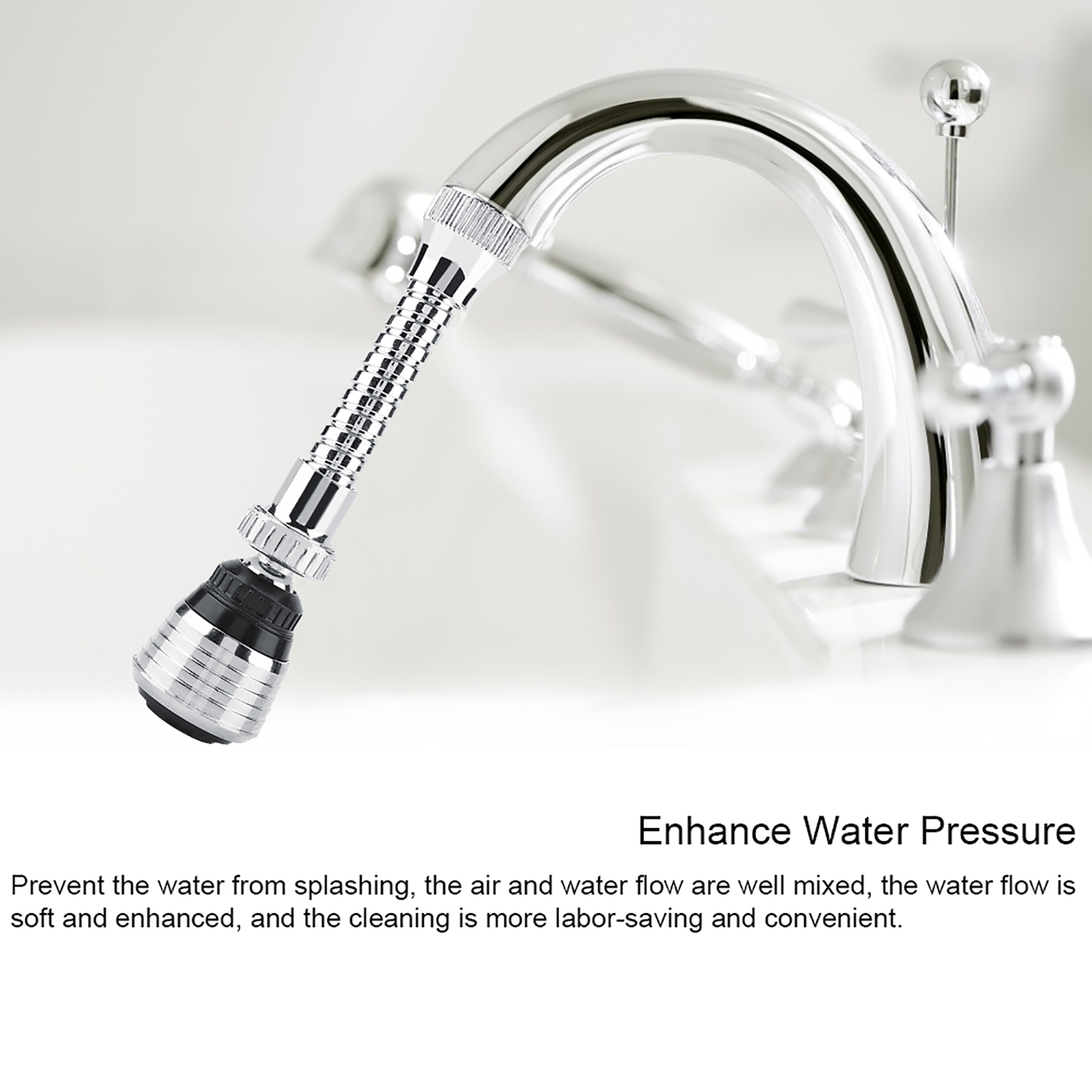 Flexible Mischbatterie Mit Turbostrahl Und Spar-luftsprudler, Wassersparvorrichtung Für Spülbecken, Wasserhahnbrause, Einstellbarer Wassersparer.