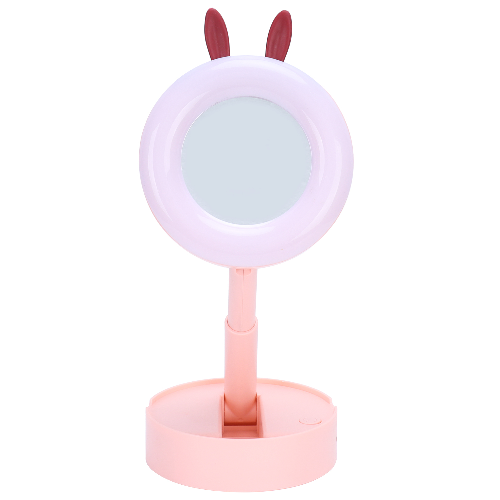 Tragbarer, Pinkfarbener Led-schminkspiegel Für Mädchen, Schreibtisch-spiegellampe Mit Cartoon-motiv, Haarstyling-set Für Kinder, Wiederaufladbarer, Beleuchteter Kosmetikkoffer