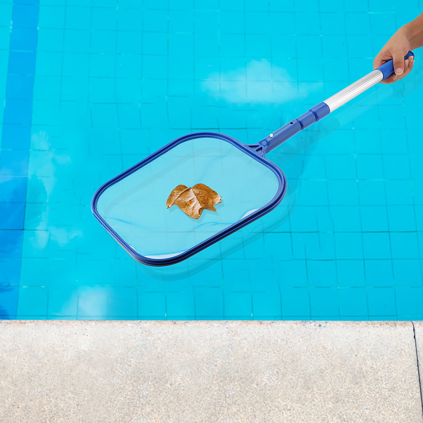 Laubkescher Für Pools, Feinmaschiges Netz Mit Teleskopstange, Reinigungsgerät Für Teiche Und Whirlpools, 3er-set, 35 Cm