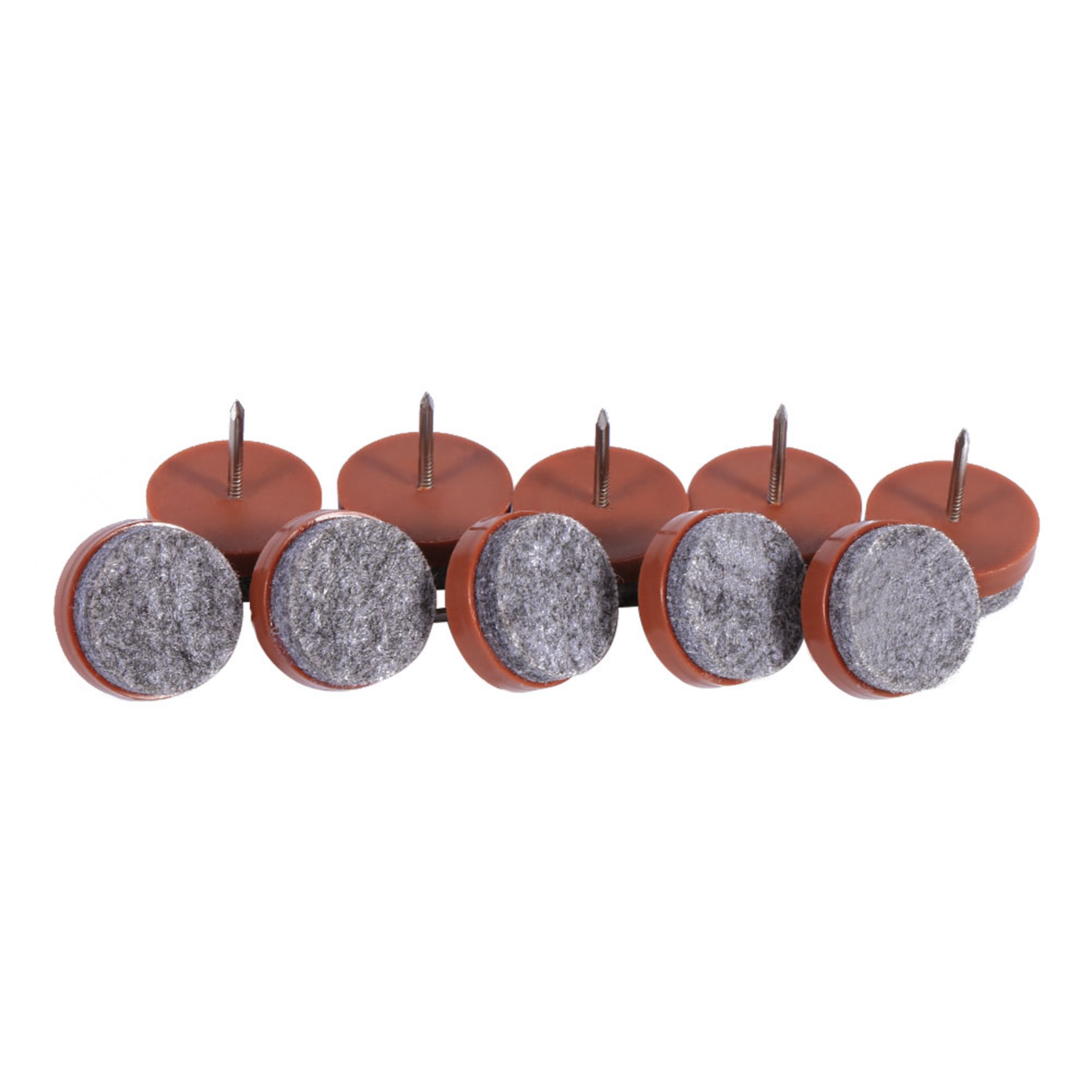 20 Möbelgleiter Für Stuhlbeine, Filz, Kratzfest, Geräuschdämpfend, Braun, 24 Mm