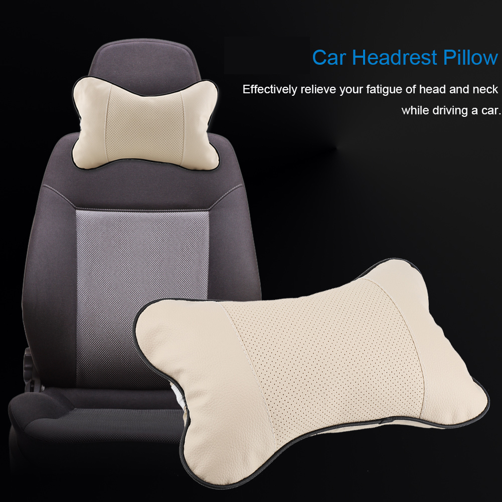 1-teiliges Weiches Auto-kopfstützenkissen, Ergonomische Nackenstütze, Atmungsaktive Halswirbelstütze Für Autositze, Komfortables Kissen (beige)