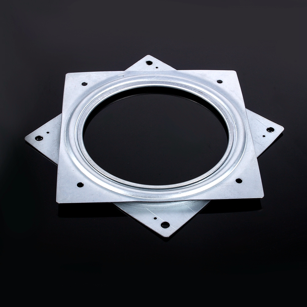 15 Cm Quadratischer Tv-drehteller Aus Metall, 360° Drehbar Mit Kugellager, Drehbarer Tischdrehteller, Drehbarer Stahlsockel, Robust, Schwarz, 1 Stück