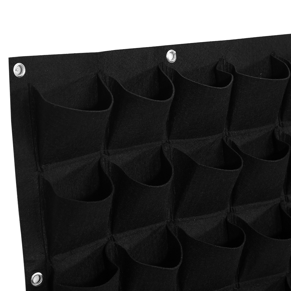 Vertikaler Pflanzbeutel Mit 81 Schwarzen Filztaschen, Wandmontierter Pflanzbeutel Für Blumen Und Kräuter, Platzsparender Pflanzbehälter