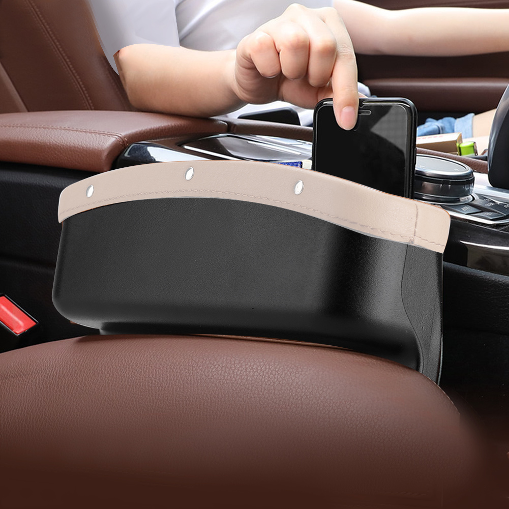 Auto-aufbewahrungsbox, Platzorganizer Zwischen Sitz Und Mittelkonsole, Handy- Und Schlüsselhalter, Seitliches Einfüllfach, Kofferraumtasche (beige)