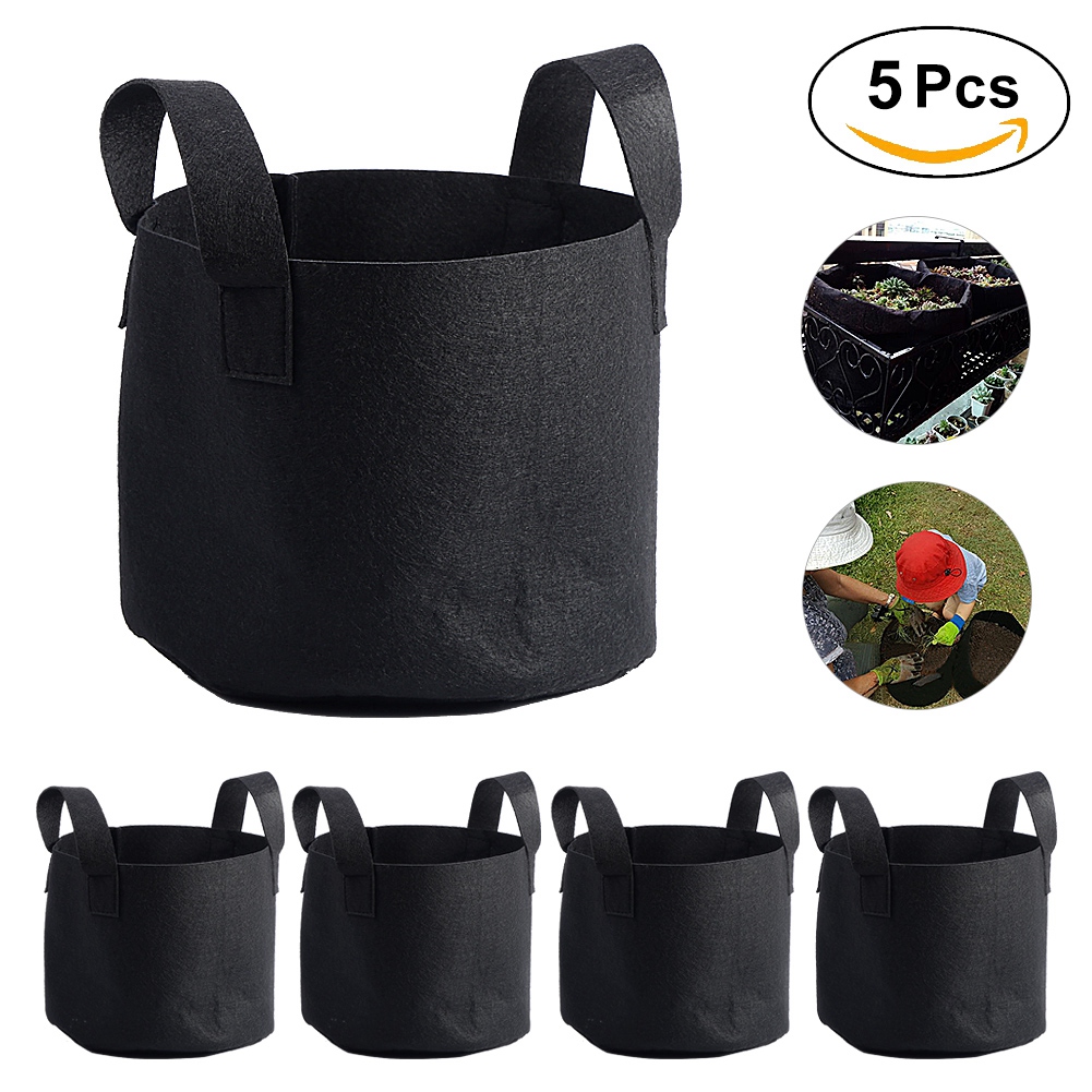 Schwarzer Pflanzsack, Belüfteter Stofftopf Für Gemüse Und Blumen, 20 X 25 Cm (11 L) Pflanzgefäß