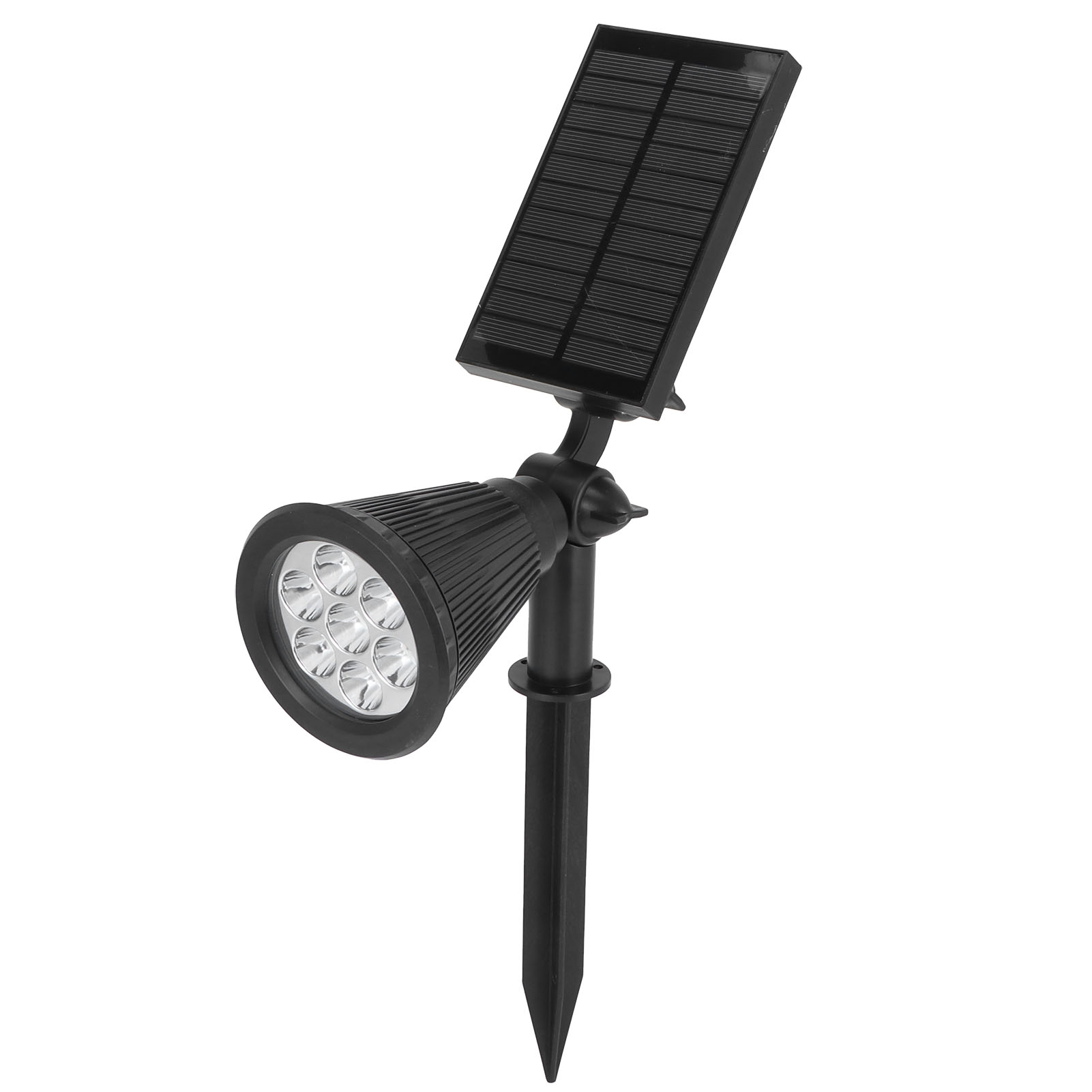 7-spot Smart Led Solar-gartenleuchte Für Den Außenbereich, Rasen- Und Landschaftsprojektor, Schwarz/mehrfarbig