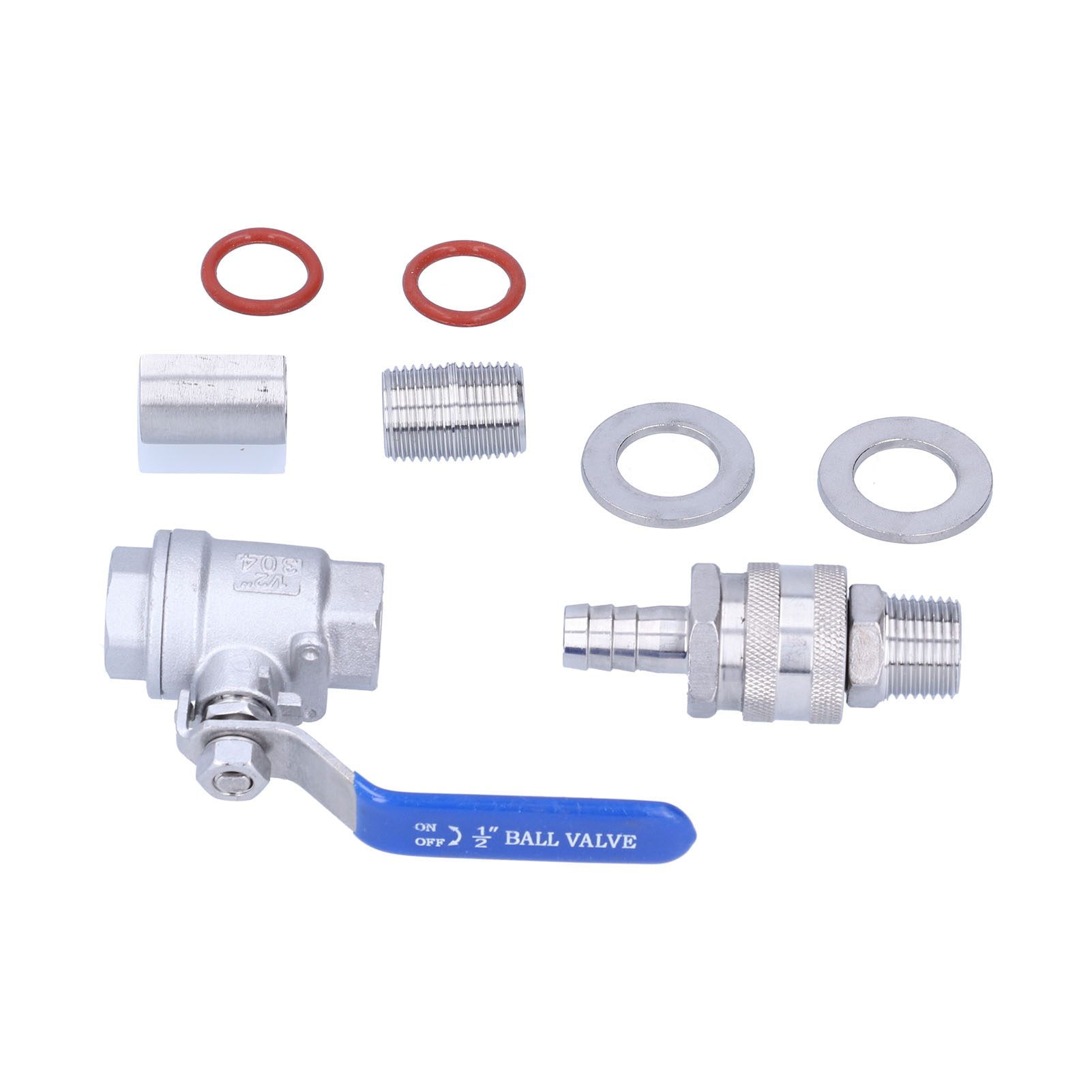 1/2 Bsp Lötfreies Ventilset, Kugelhahn, Schnellkupplung, Tankdurchführungsset
