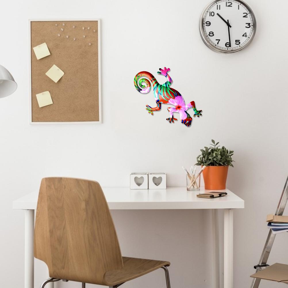 Metallene Wanddekoration, Hängende Gecko-skulptur Für Wohnzimmer, Schlafzimmer, Büro, Garten, Außenbereich