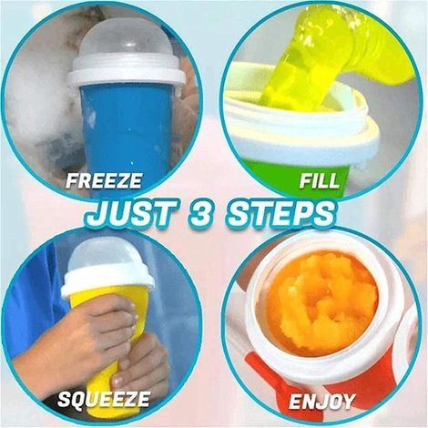 Tragbarer Slush-becher Für Unterwegs, Selbstgemachter Eisbecher, Erfrischender Sommerbecher Für Kinder.