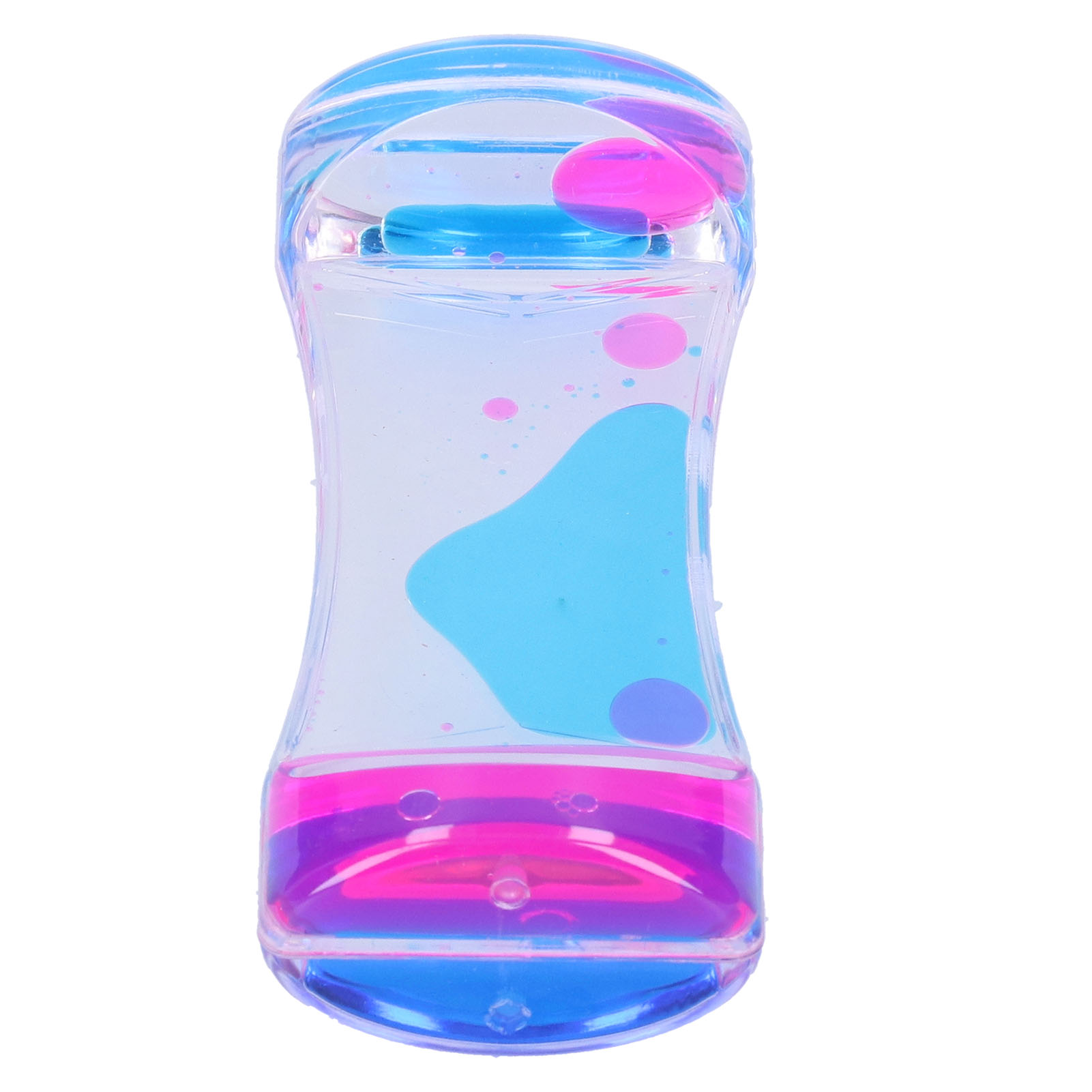 Zweifarbige Sanduhr Mit Seifenblasen In Blau Und Rosa, Dekorativer Entspannungstimer Fürs Büro, Zweifarbiges Anti-stress-spielzeug, Flüssigkeitsstoppuhr.