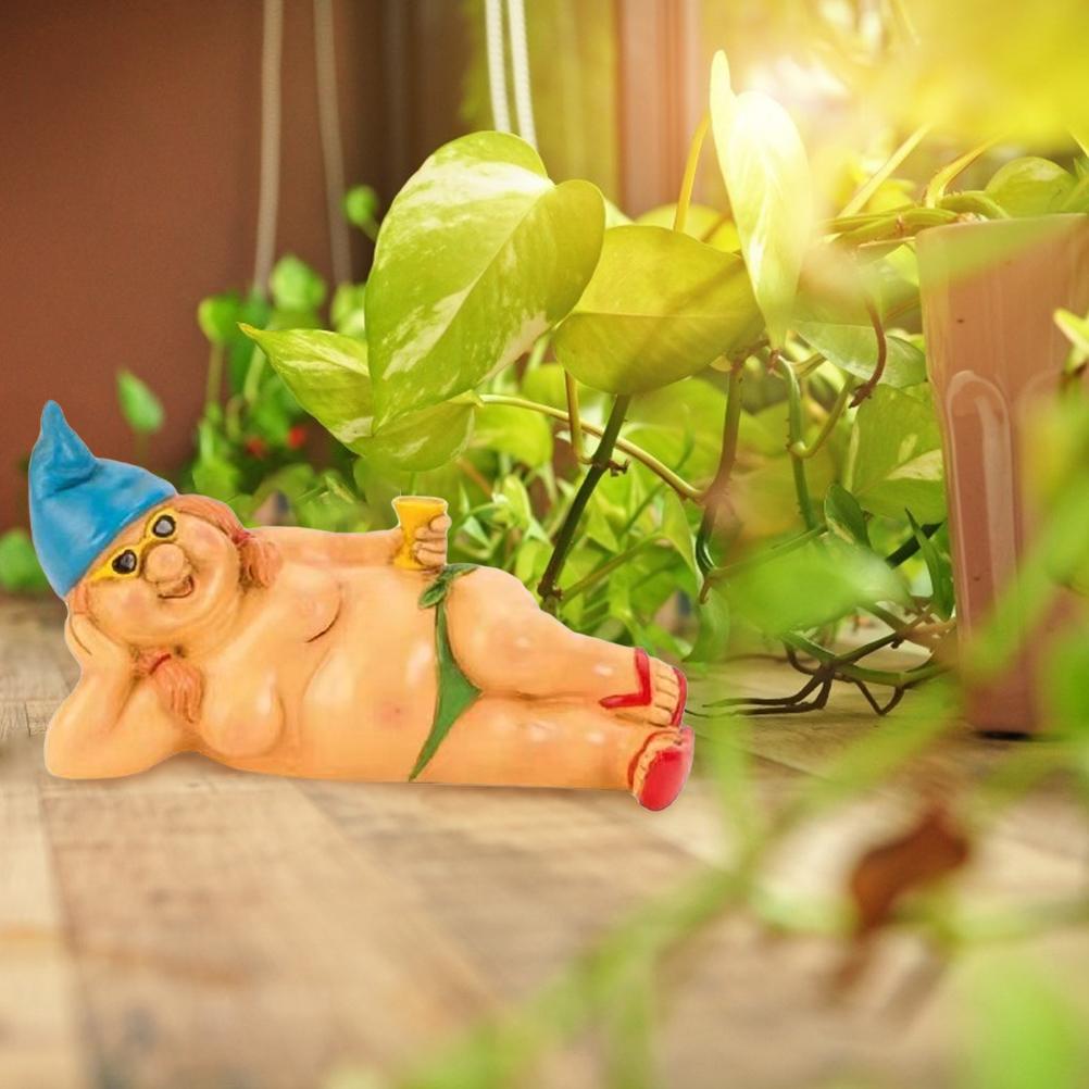 Gartenzwerg-dekorationsfigur Aus Kunstharz, Schelmischer Zwerg, Verspielte Außendekoration Für Haus Und Garten, Lustige Elfenfigur