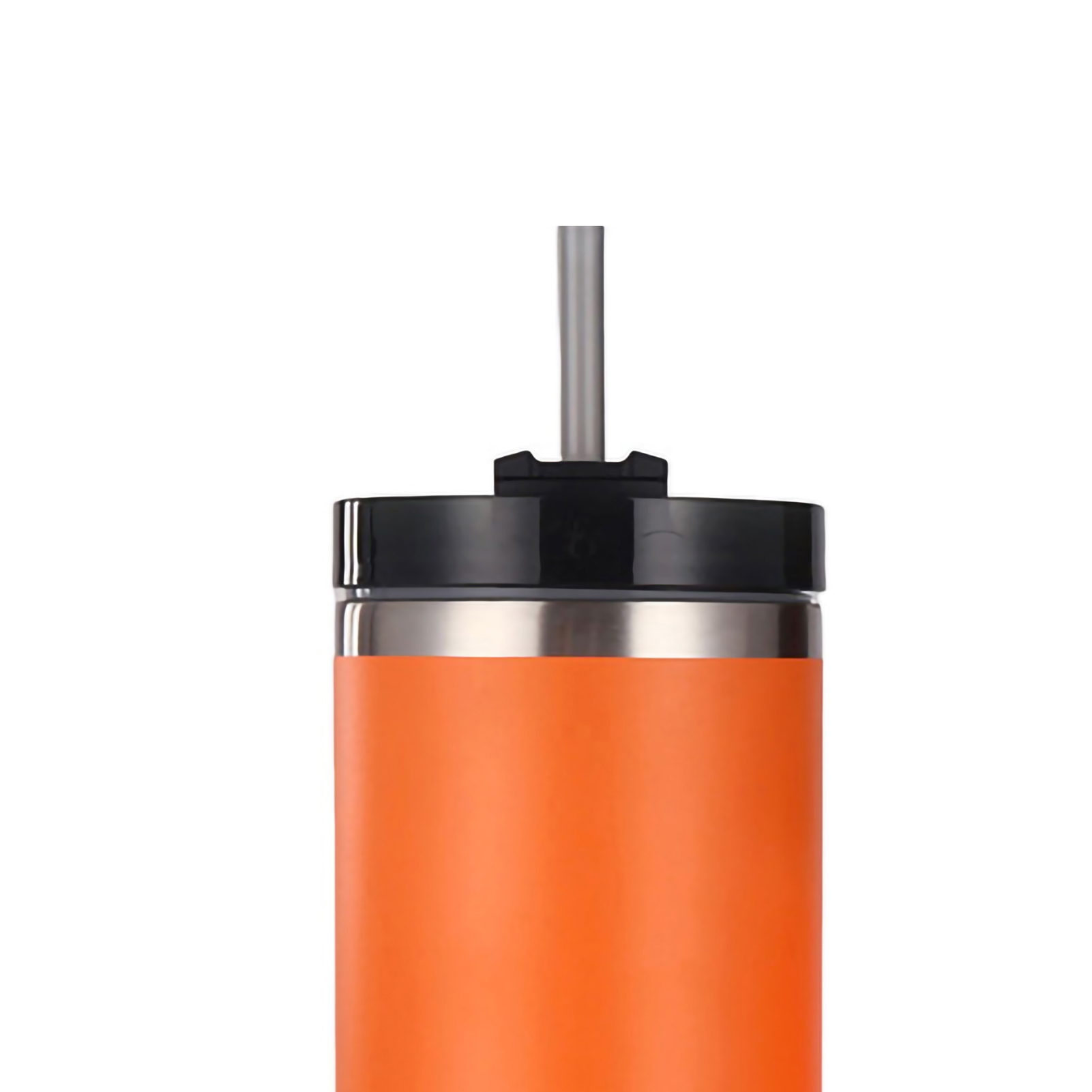 Edelstahl-vakuumisolierter Becher Mit Strohhalm, Poliert, Glänzend, Hält Heißes Und Kaltes Warm, Auto-vakuumisolierter Becher, Orange, 590 Ml