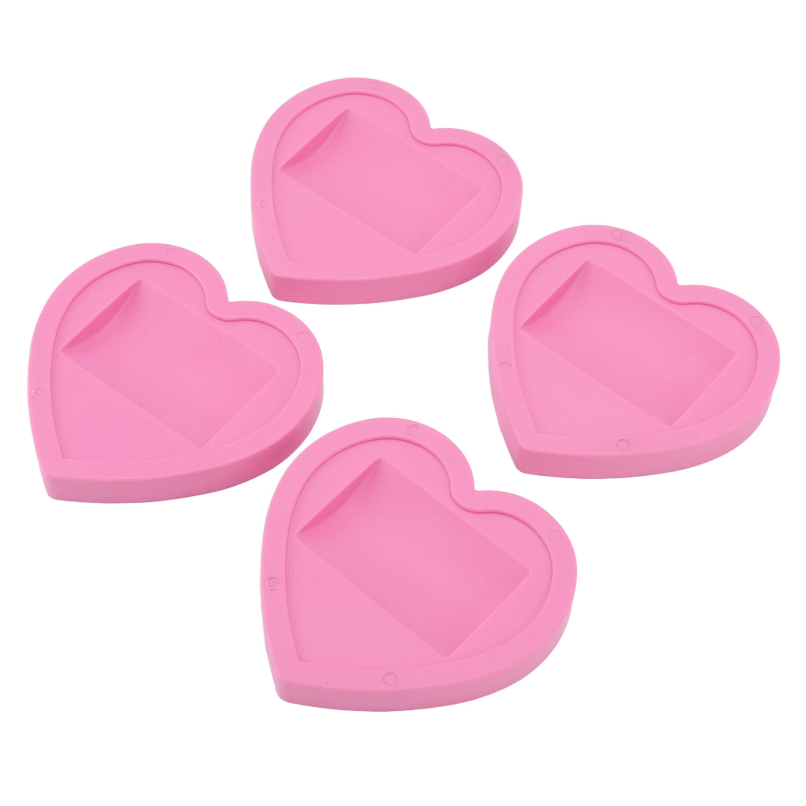 Stück Universal-rollenuntersetzer Mit Rosa Herzmuster, Geräuscharm, Schützende Möbelgleiter Aus Gummi