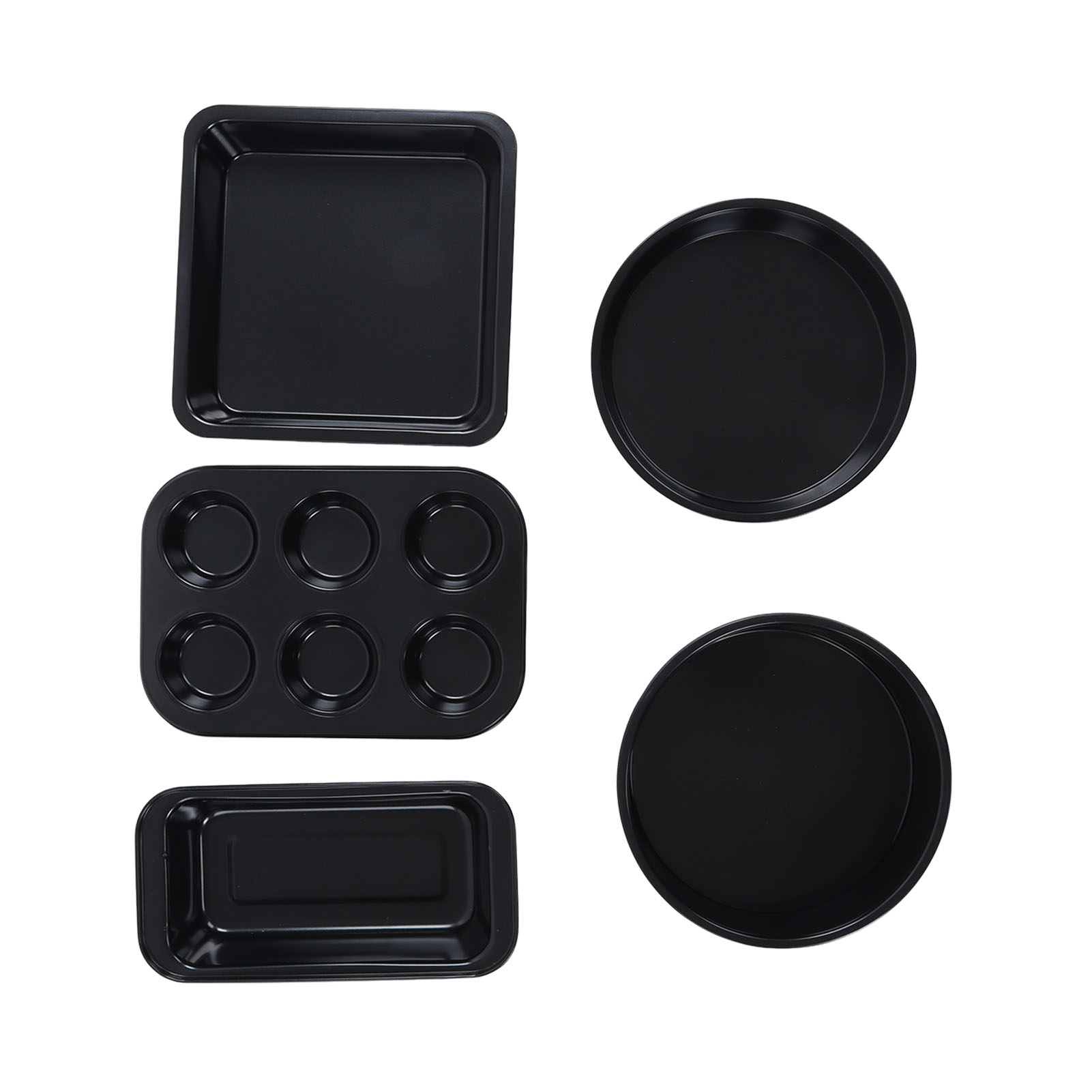 Professionelles Backformen-set Aus Kohlenstoffstahl Mit Kuchenform, Backblech Und Pizzablech Für Die Heimische Küche, Schwarz