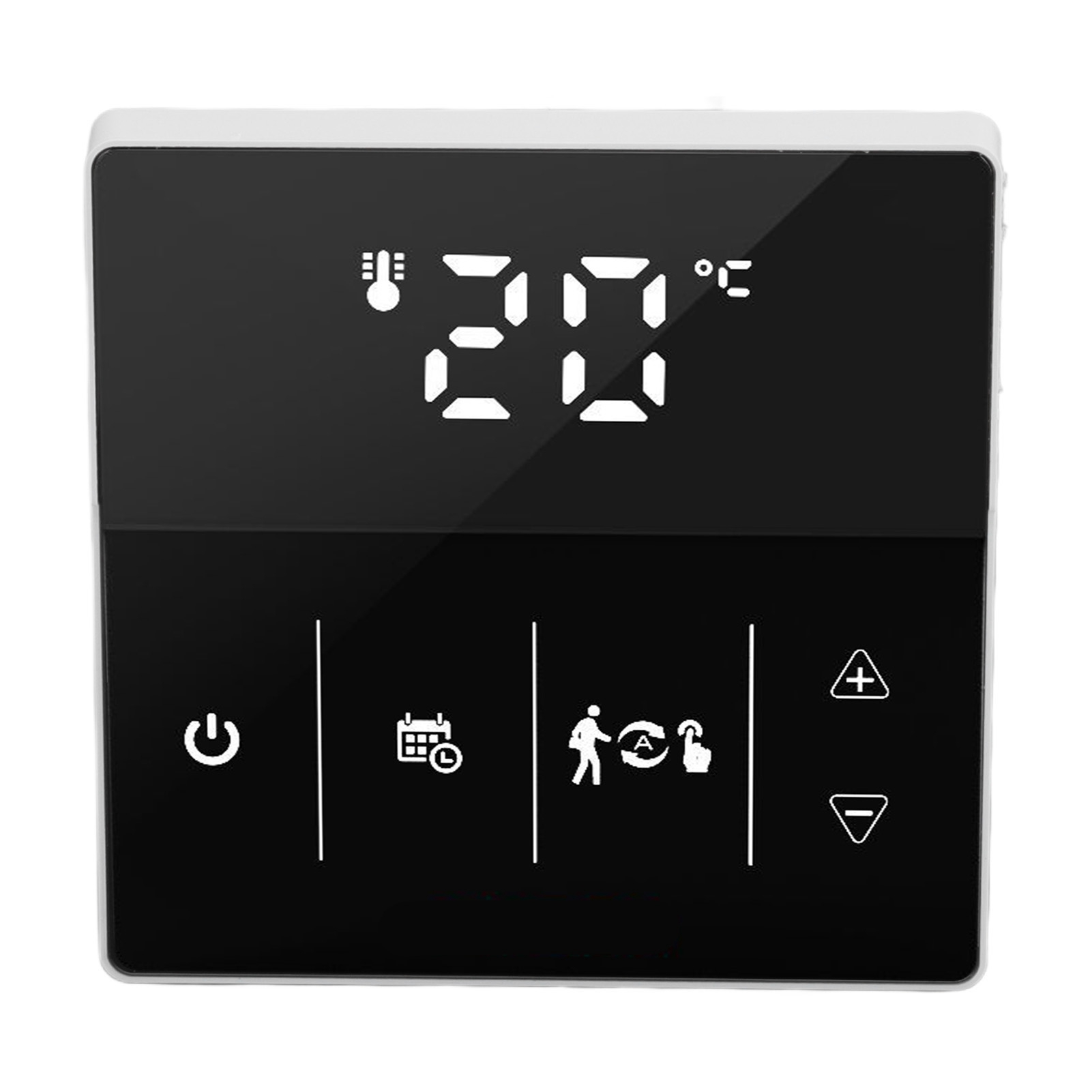 Wlan-thermostat Mit Digitalem Display, Touchscreen Und Sprachsteuerung Per Smartphone-app Für 90–240 V, Schwarz