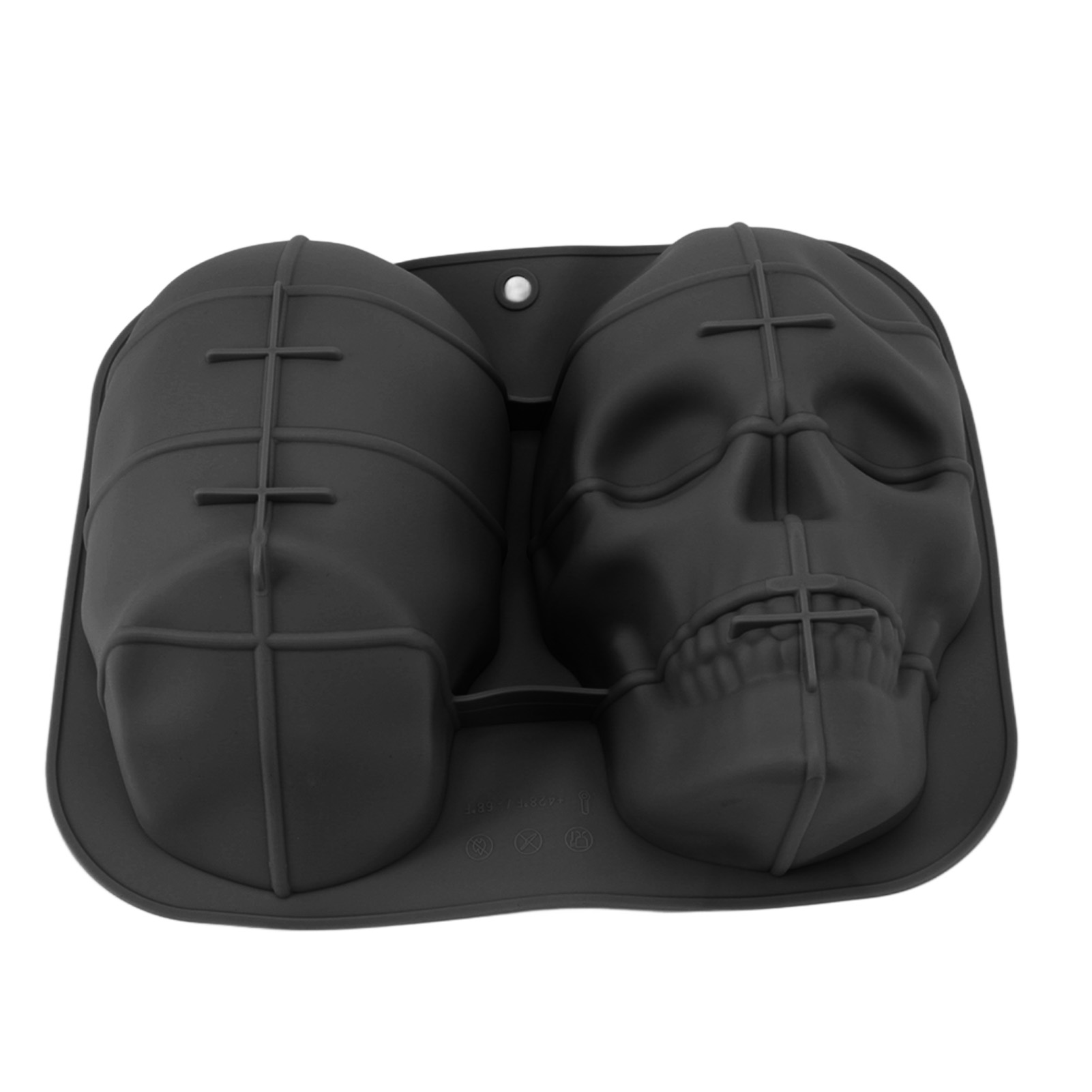 Totenkopf-backform Aus Weichem Silikon, Halloween-skelettkopf-kuchenform Für Kuchen, Kekse, Schokolade, Süßigkeiten, Eis, Schwarz