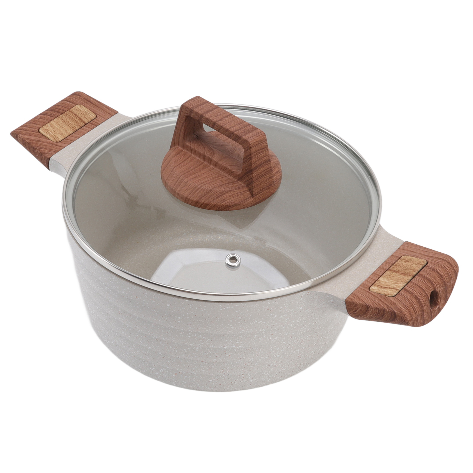 Doppelohr-suppentopf Verhindert Anbrennen, Schnelles Erhitzen, Sichtbares Elegantes Universal-schmortopf Mit Deckel Für Den Haushalt, Weißer Suppentopf, 24 Cm / 9,4 Zoll