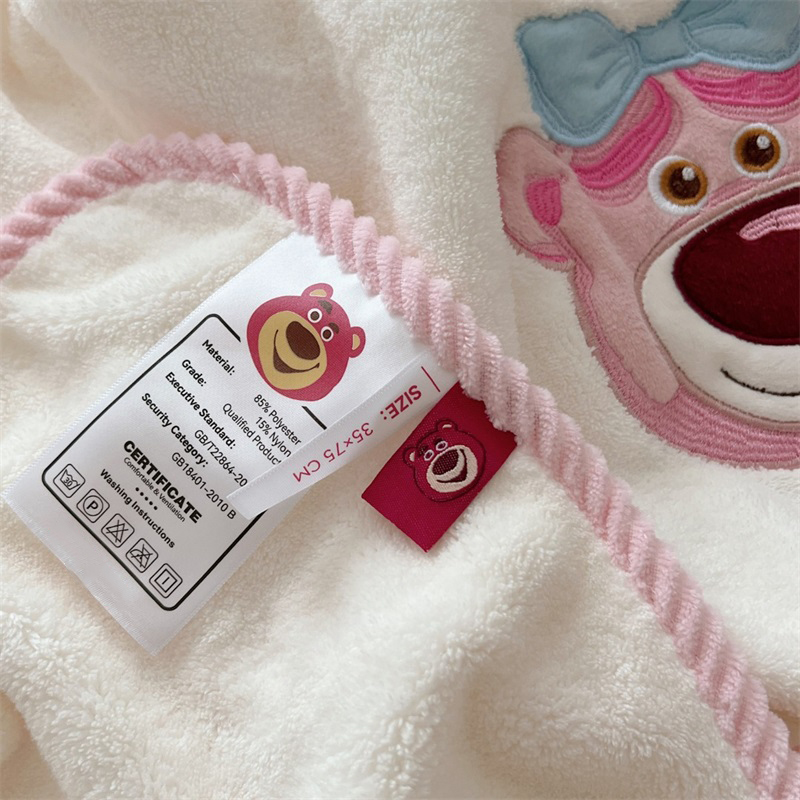 2er-pack Badetücher Mit Niedlichem Bärenmuster, Hanfspitze, Weich, Saugfähig, Korallenfleece, Weiß