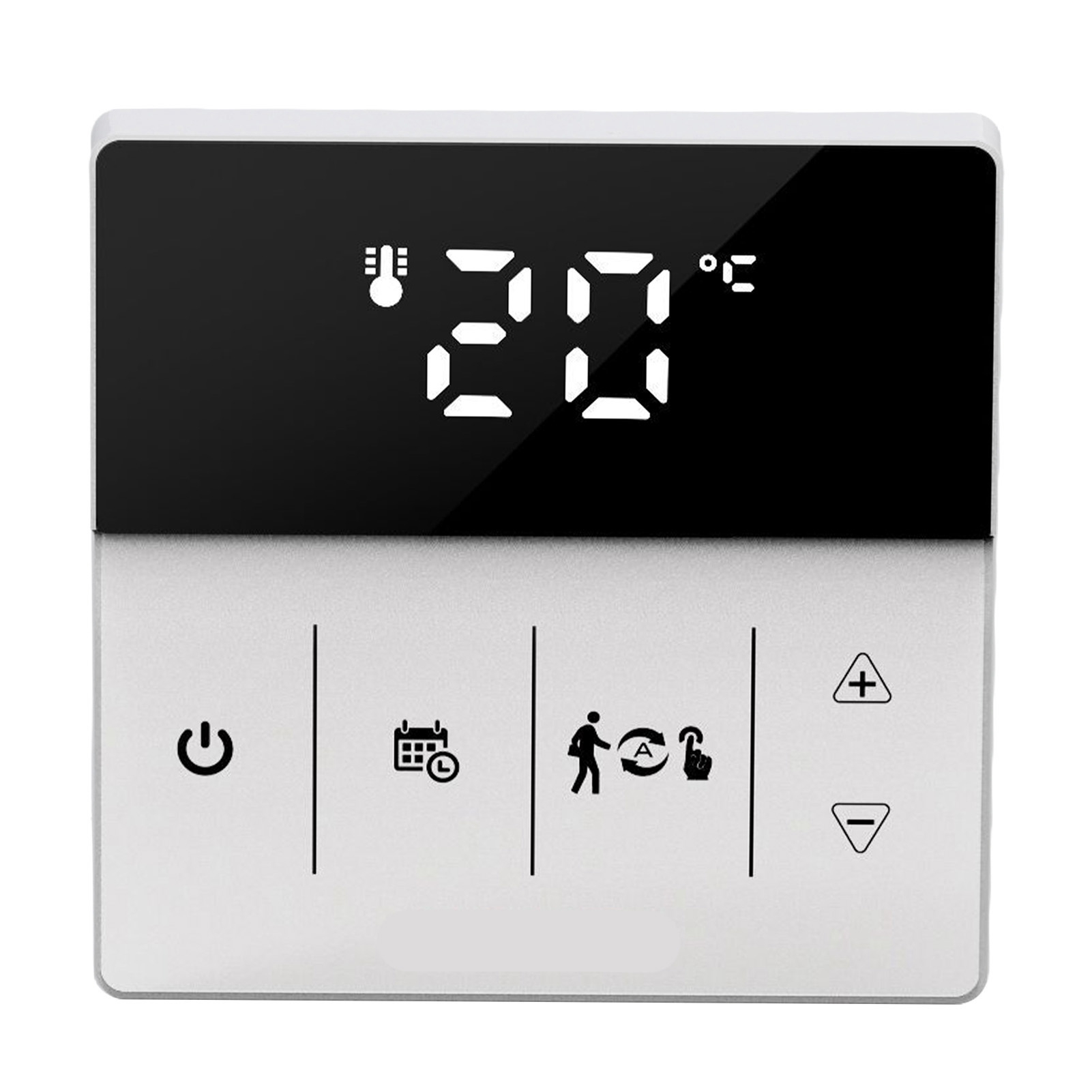 Wlan-thermostat Mit Digitalem Display, Touchscreen Und Sprachsteuerung Per Smartphone-app Für 90–240 V, Schwarz/weiß