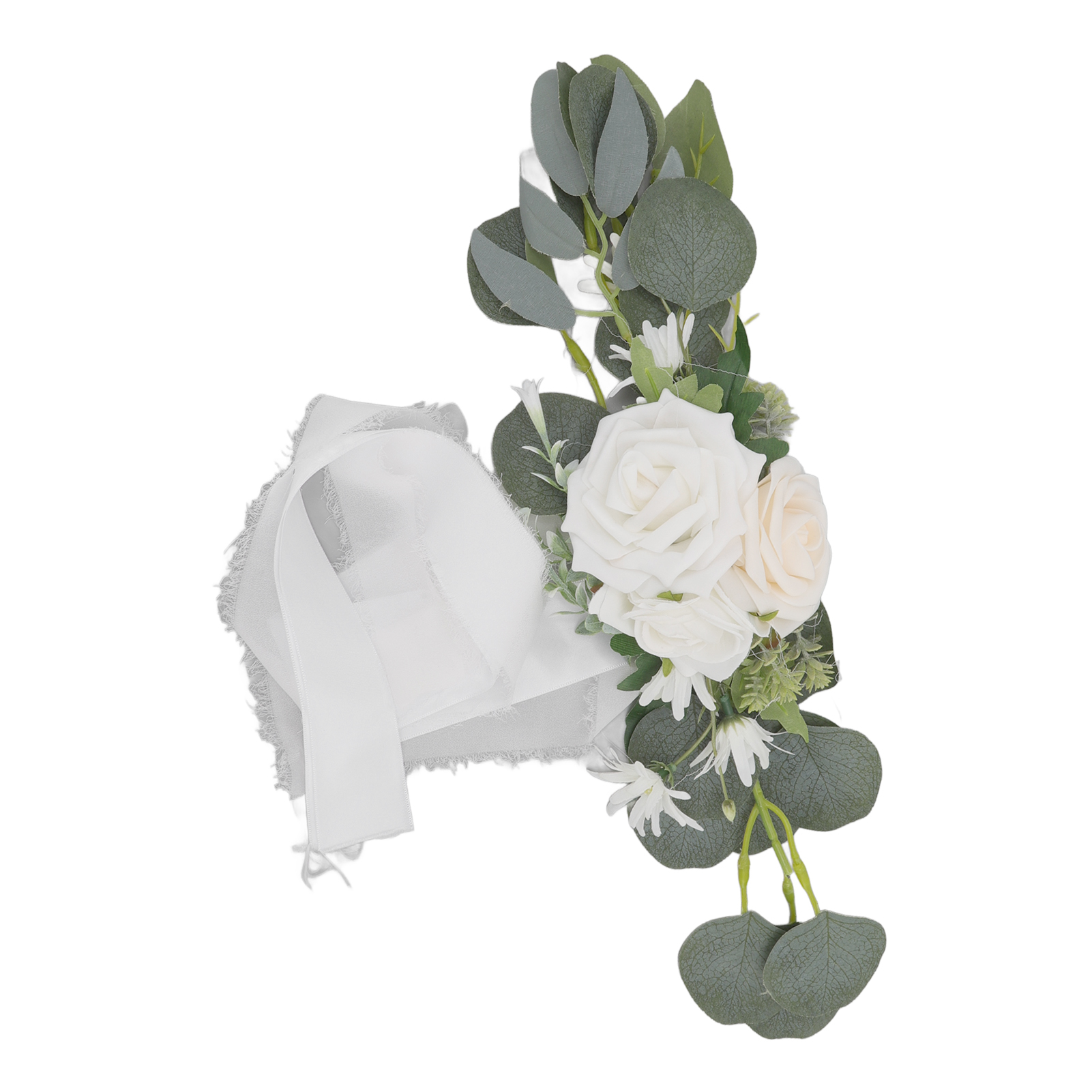 Hochzeitsstuhlblumen, Weiße Hochzeitsstuhllehnendekoration, Künstliche Blumen Für Partyfotografie