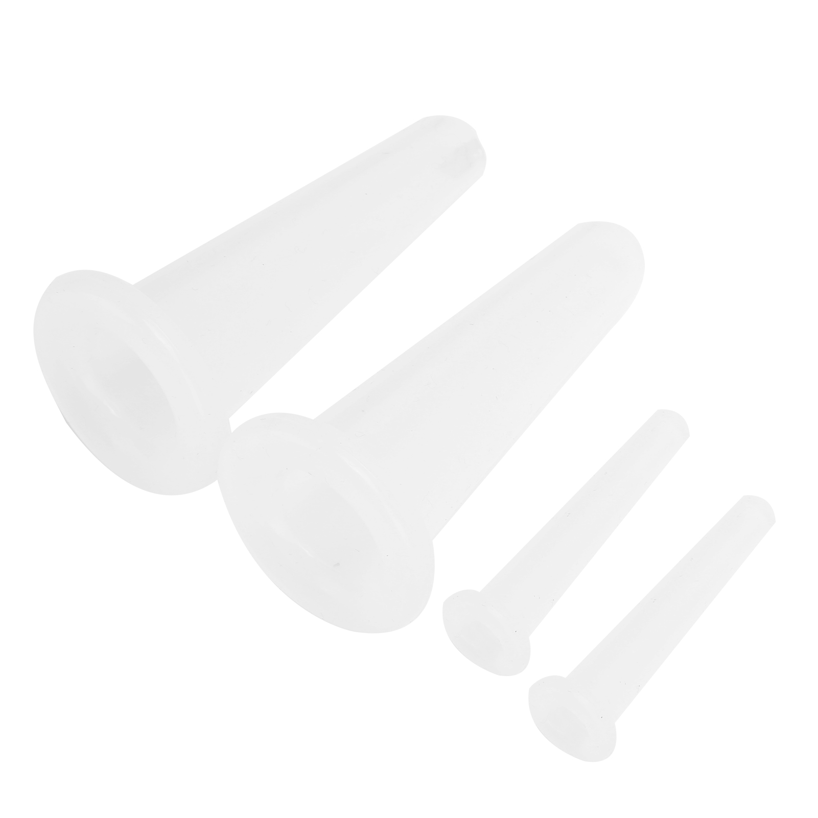 4-teiliges Silikon-massage-set Mit Feuchtigkeitsabsorption Und Saugnäpfen Für Gesichts- Und Körperpflege – Weiß – 2 Große, 2 Kleine