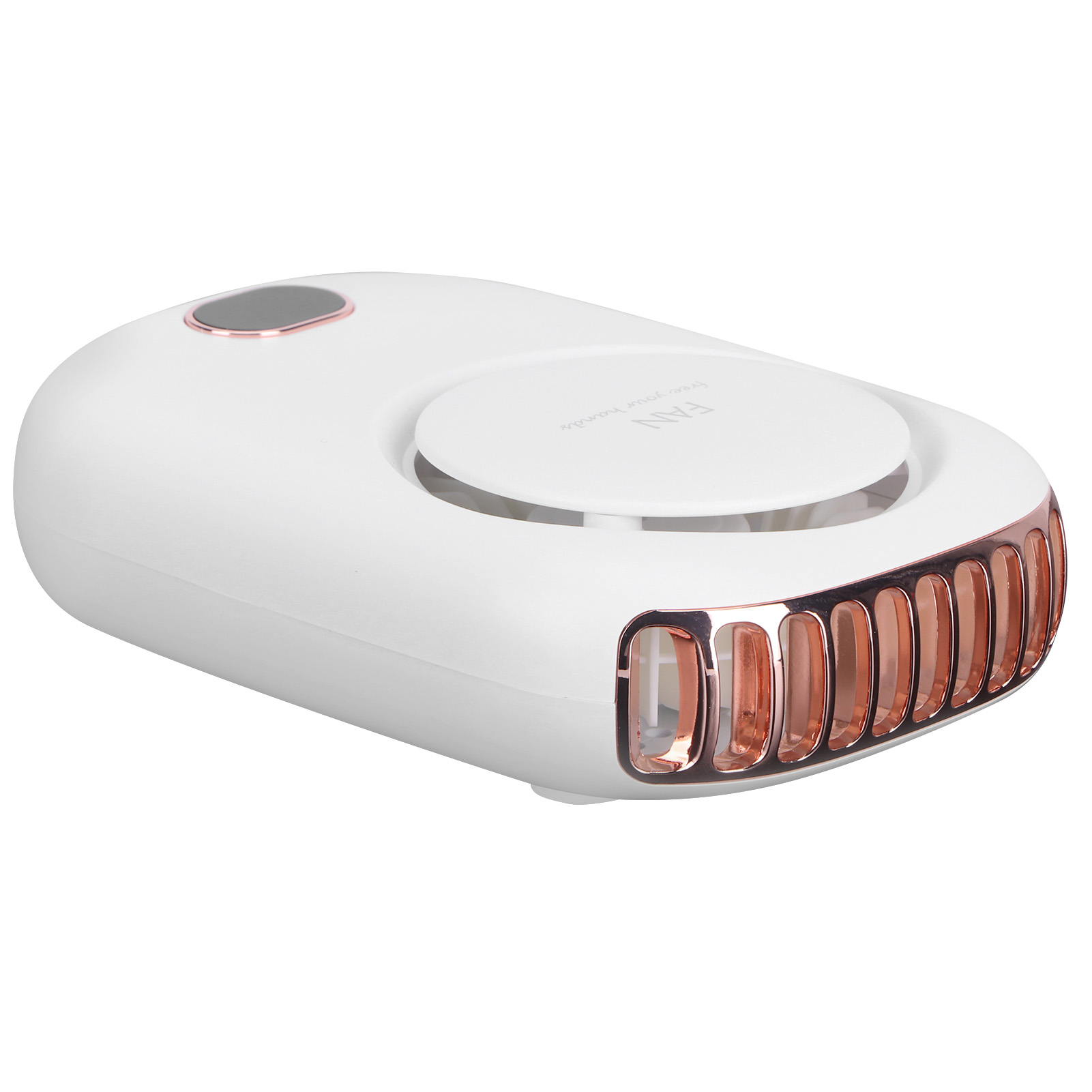 Mini-usb-ventilator, Wiederaufladbar, Ohne Rotorblätter, Tragbar Um Den Hals Zu Tragen, Weiß, Für Outdoor-sport Und Reisen