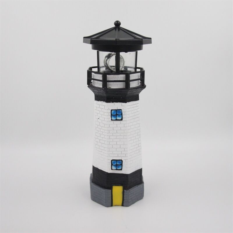 Solarleuchtturm Für Den Außenbereich Zur Dekoration Von Garten, Landschaft, Hof Und Rasen, Led-solarleuchtturm Aus Kunstharz (schwarz)