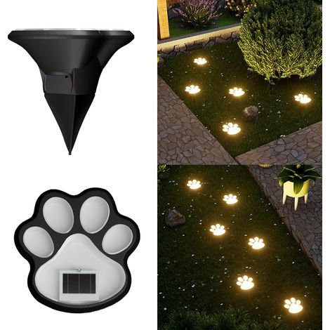 4er-pack Led-solarleuchten In Hundepfotenform Für Rasenflächen Und Einfahrten, Wasserdichte Solarleuchten Für Den Außenbereich