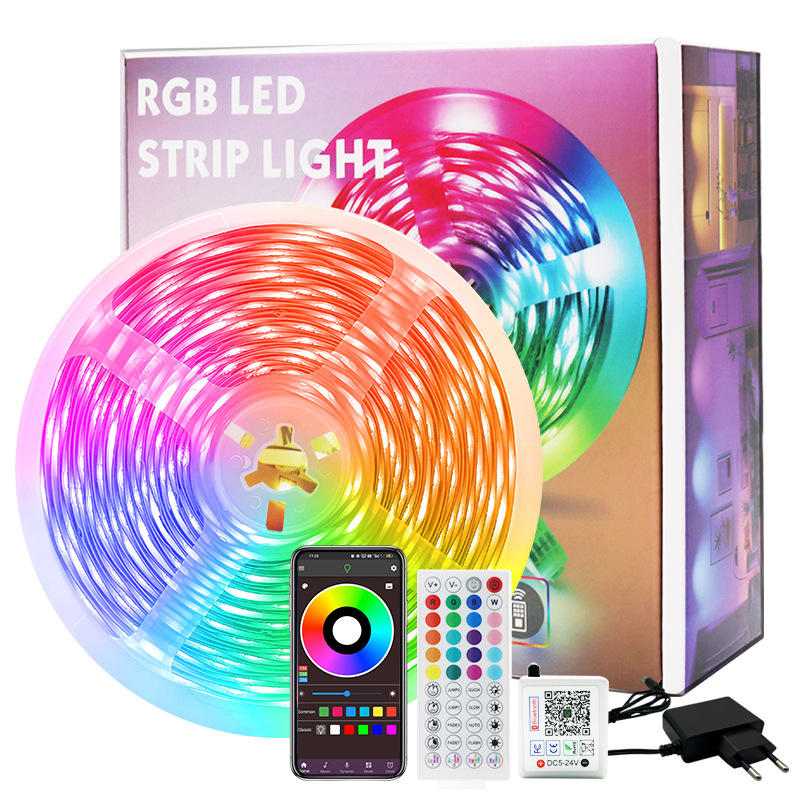 30 M Led-streifen, 24 V Rgb-led-streifen Mit Fernbedienung Und Bluetooth-app, Musiksynchronisation, Timer-modus, Flexibler Mehrfarbiger Led-streifen